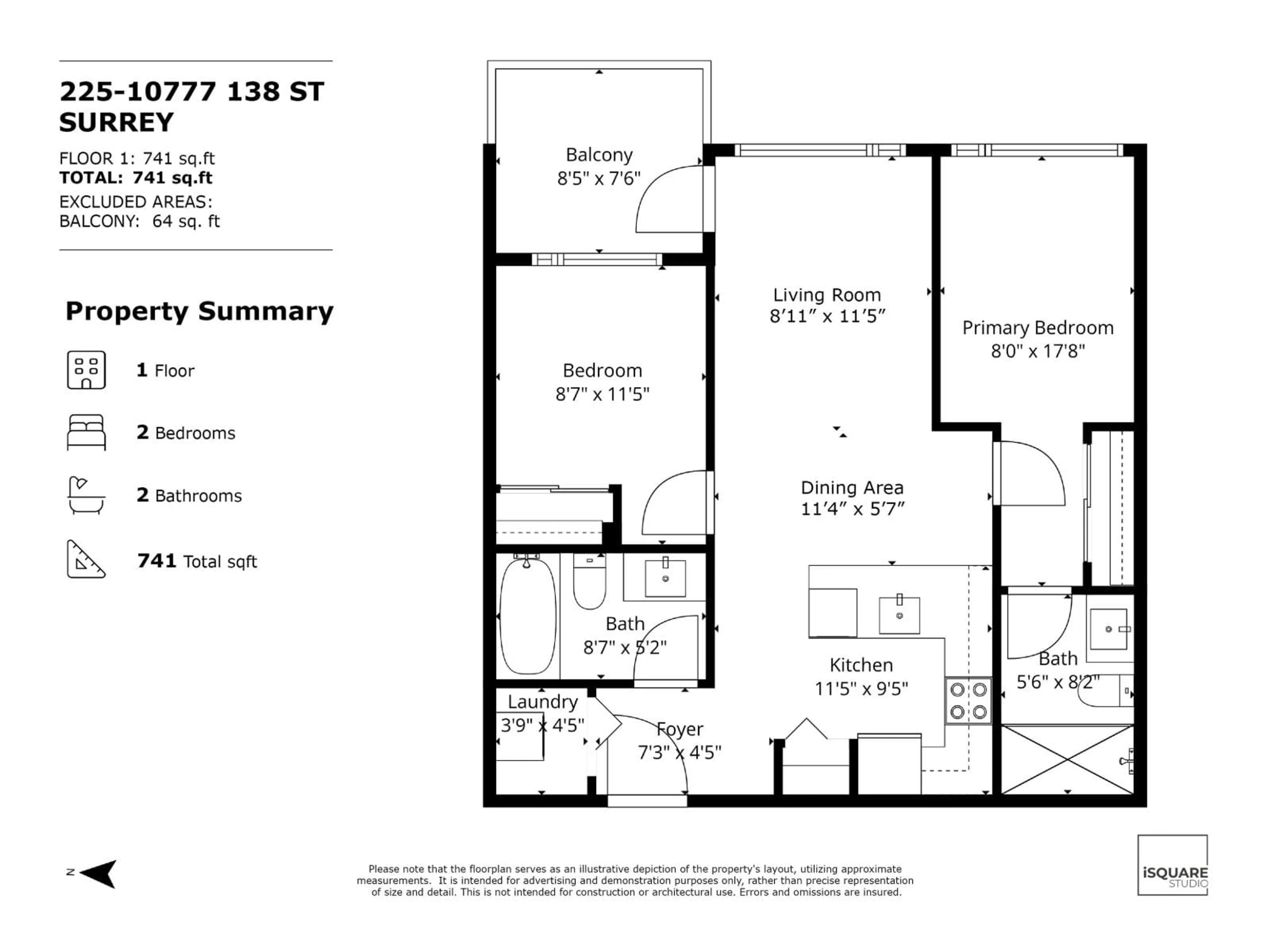Floor plan for 225 - 10777 138, Surrey British Columbia V3T0T5