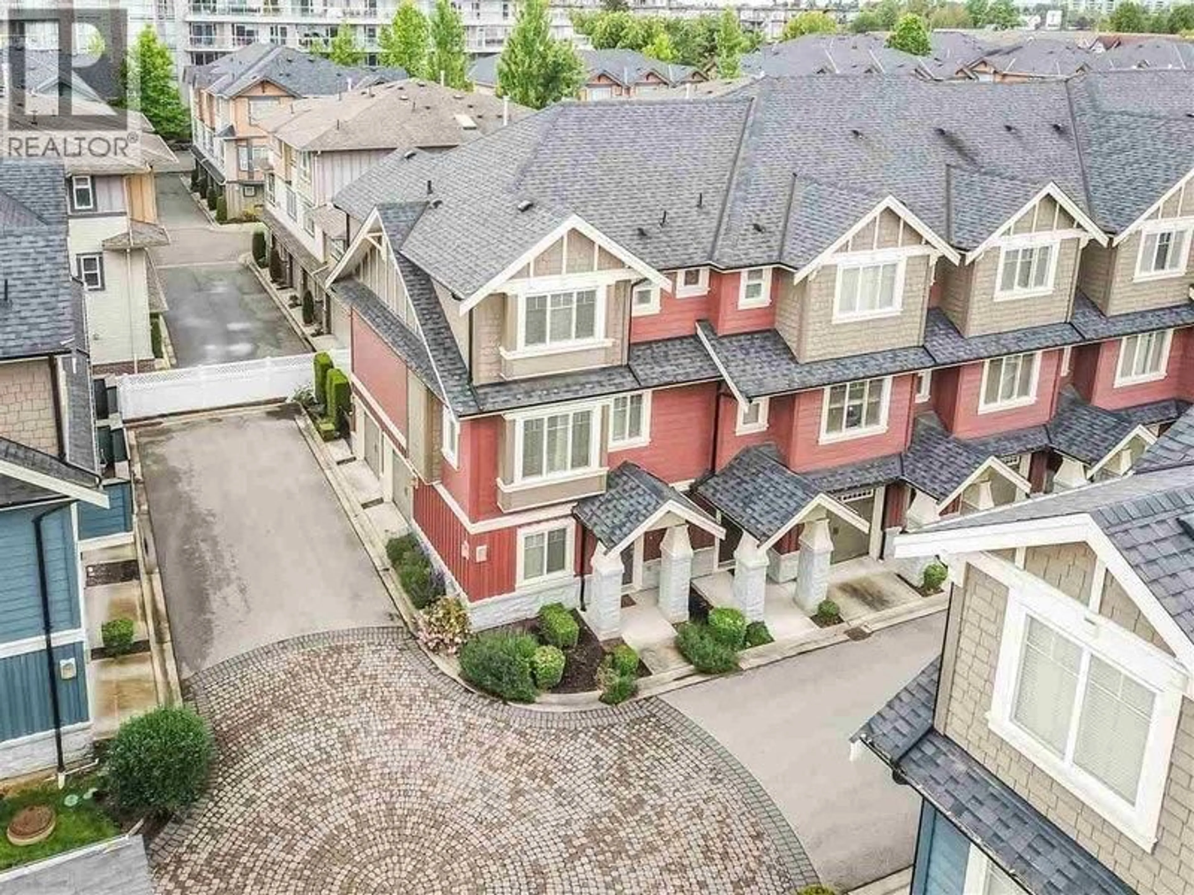 A pic from outside/outdoor area/front of a property/back of a property/a pic from drone, street for 22 - 9628 FERNDALE ROAD, Richmond British Columbia V6Y1X3