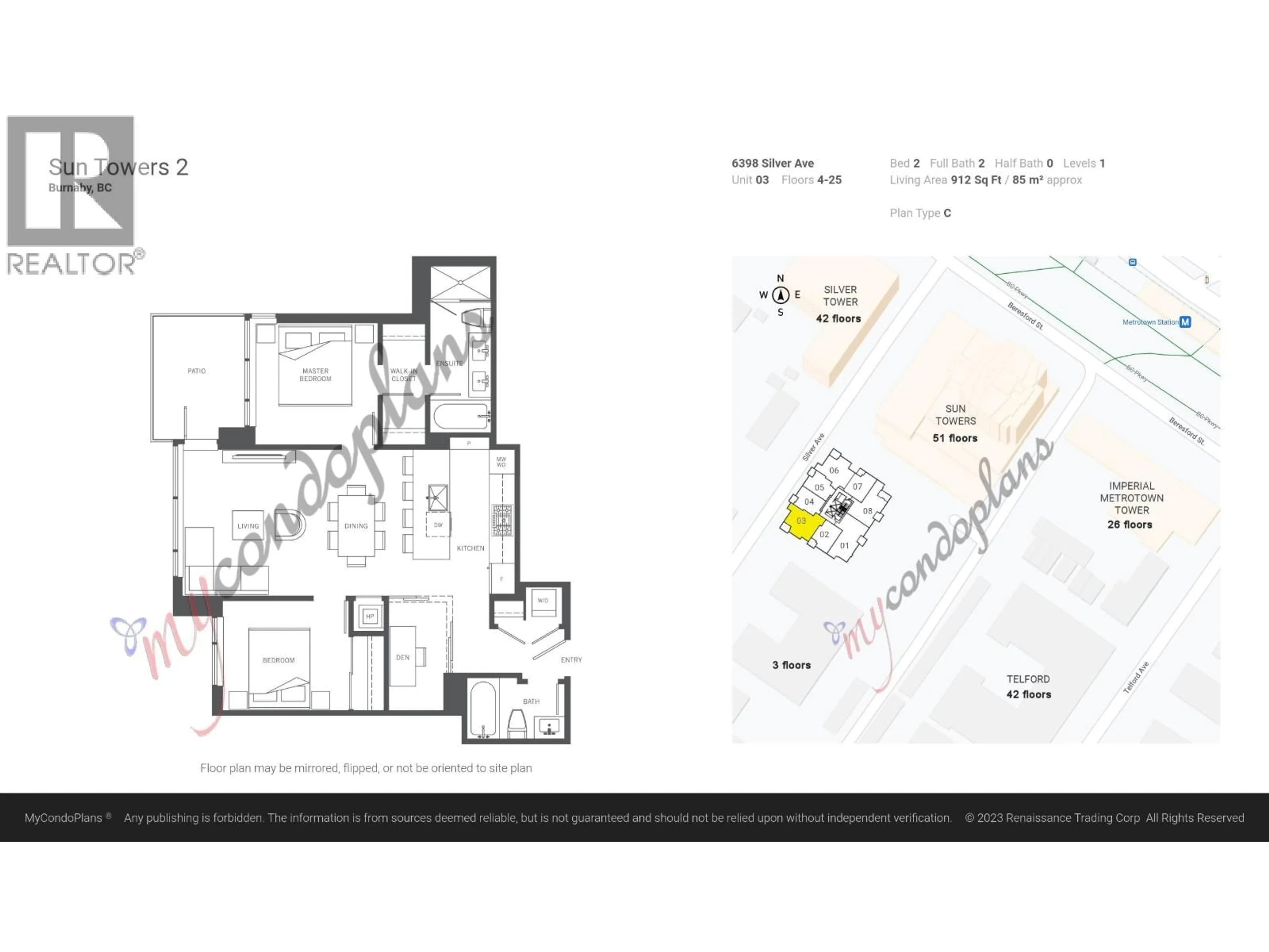 Floor plan for 703 - 6398 SILVER AVENUE, Burnaby British Columbia V5H0K7