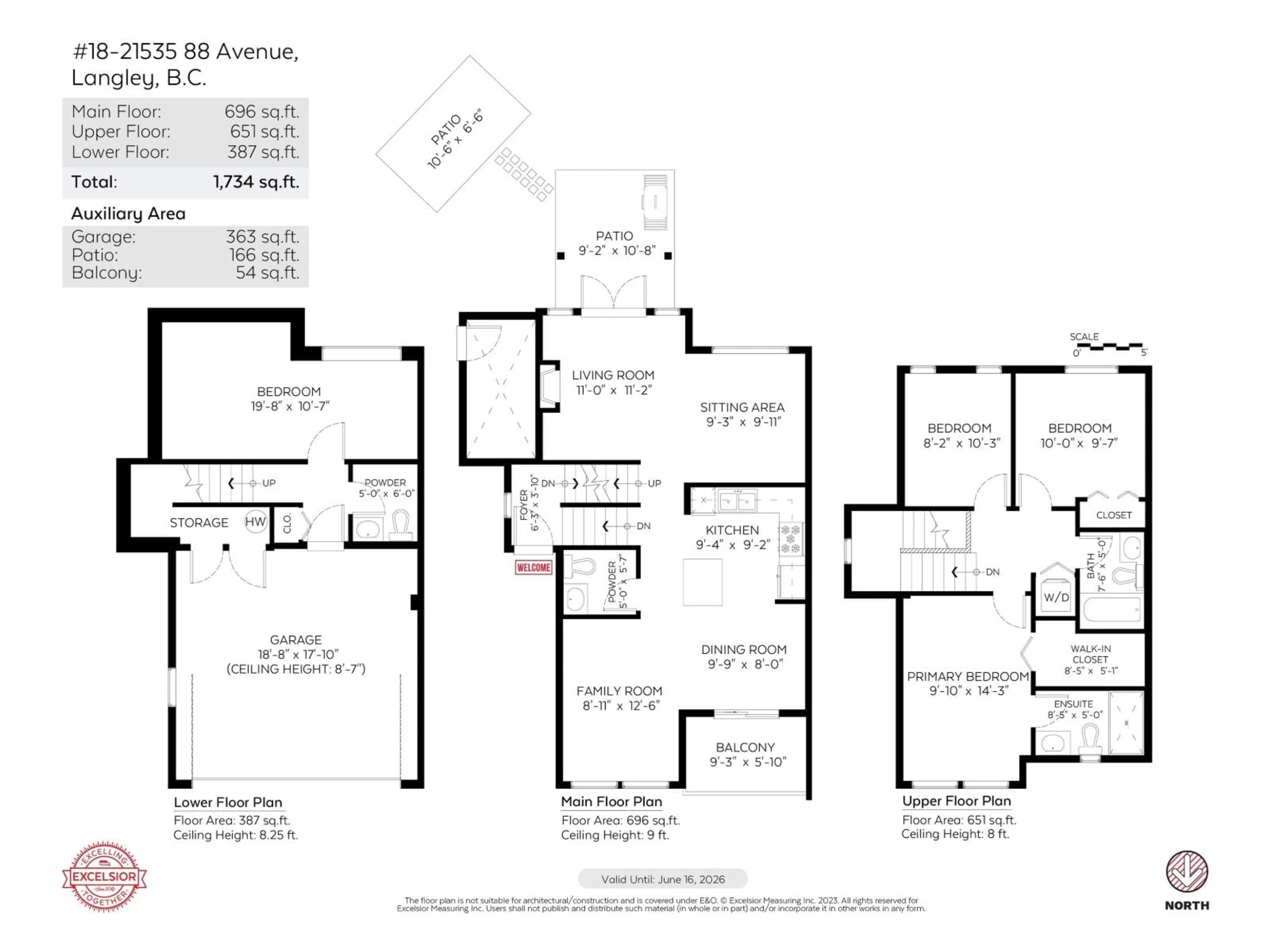 Floor plan for 18 - 21535 88, Langley British Columbia V1M4E5