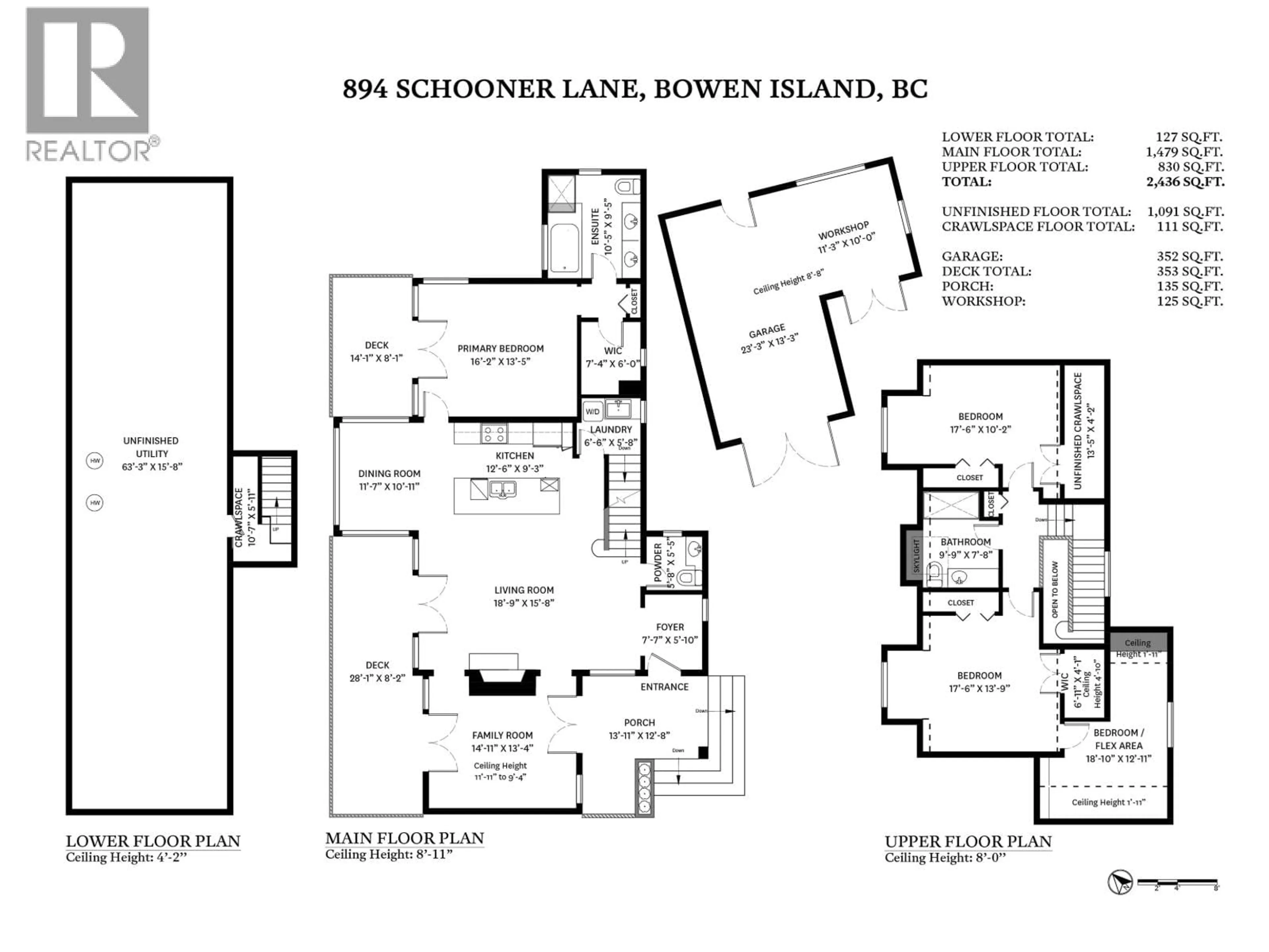Floor plan for 894 SCHOONER LANE, Bowen Island British Columbia V0N1G2