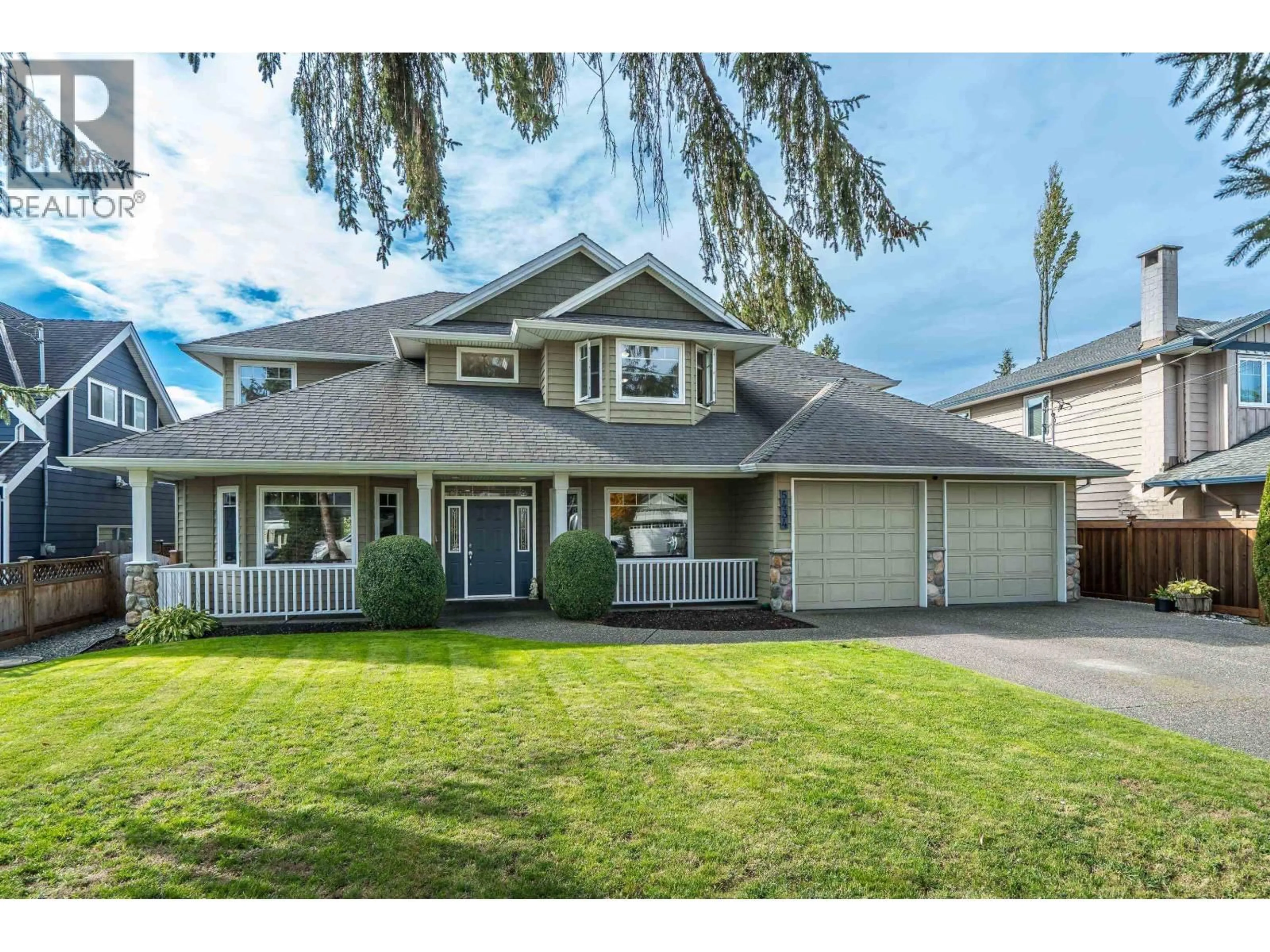 Home with vinyl exterior material, street for 5434 GROVE AVENUE, Ladner British Columbia V4K2A7