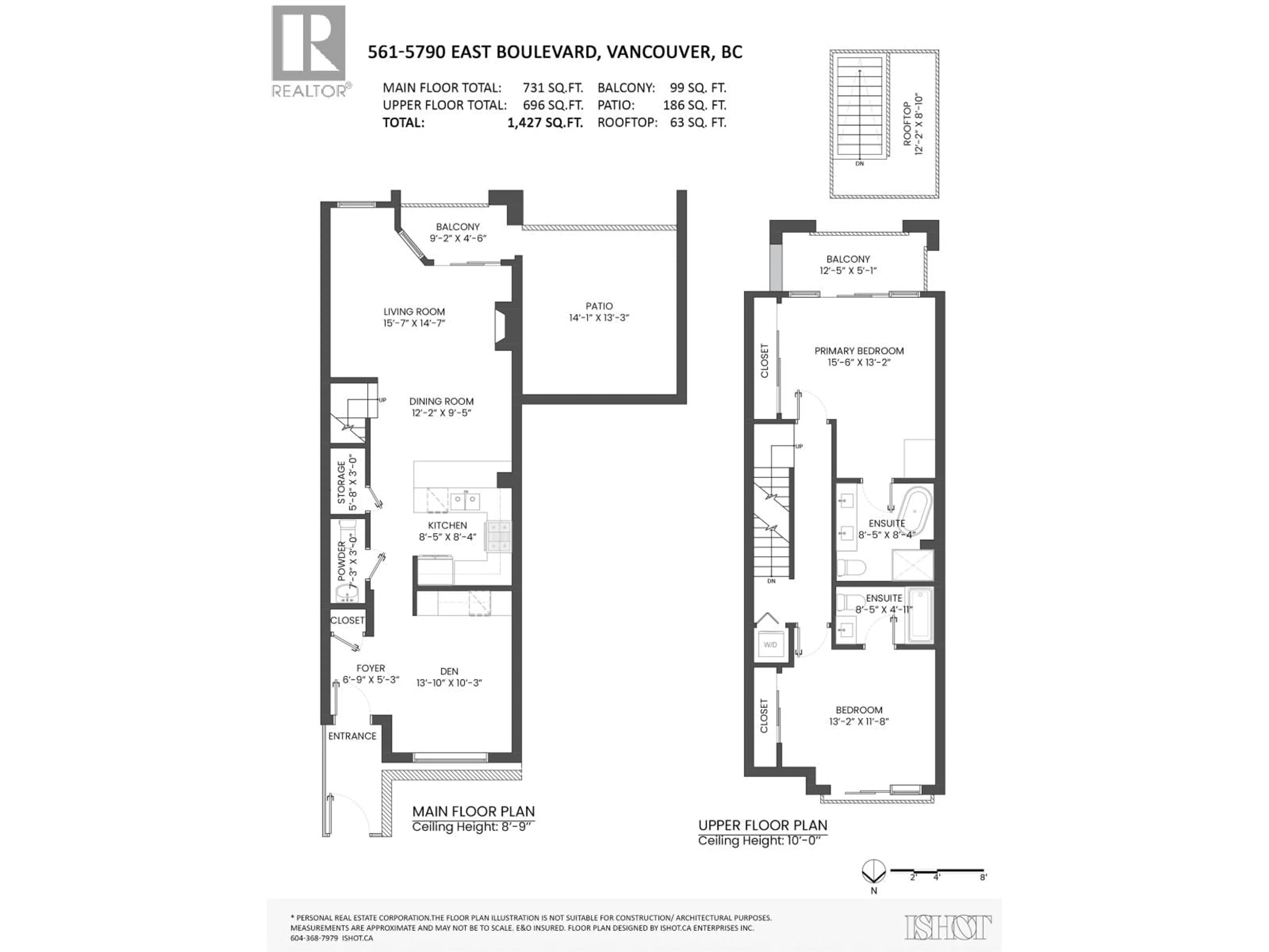 Floor plan for 361 - 5790 EAST BOULEVARD, Vancouver British Columbia V6M4M4