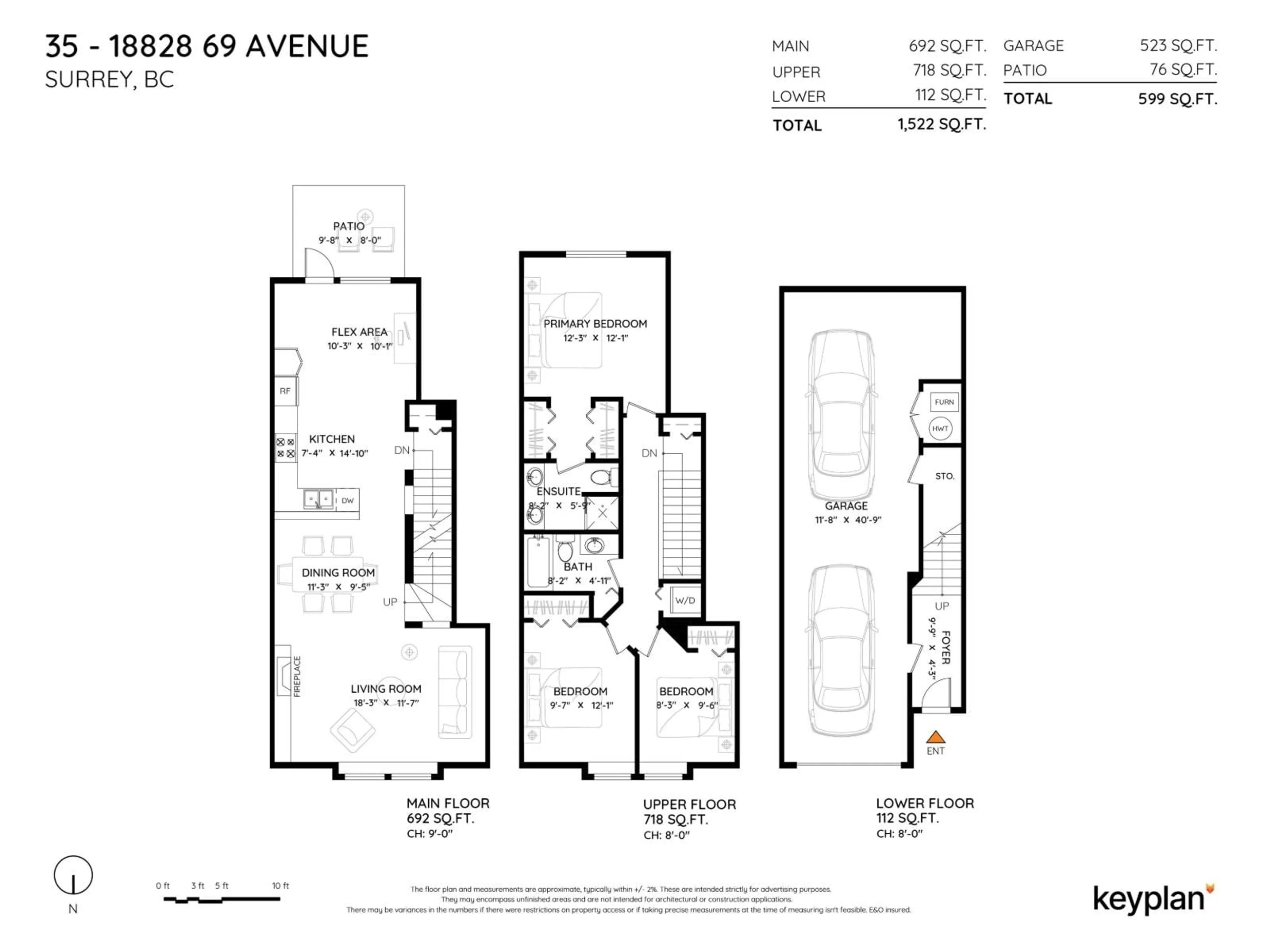 Floor plan for 35 - 18828 69, Surrey British Columbia V4N5L1