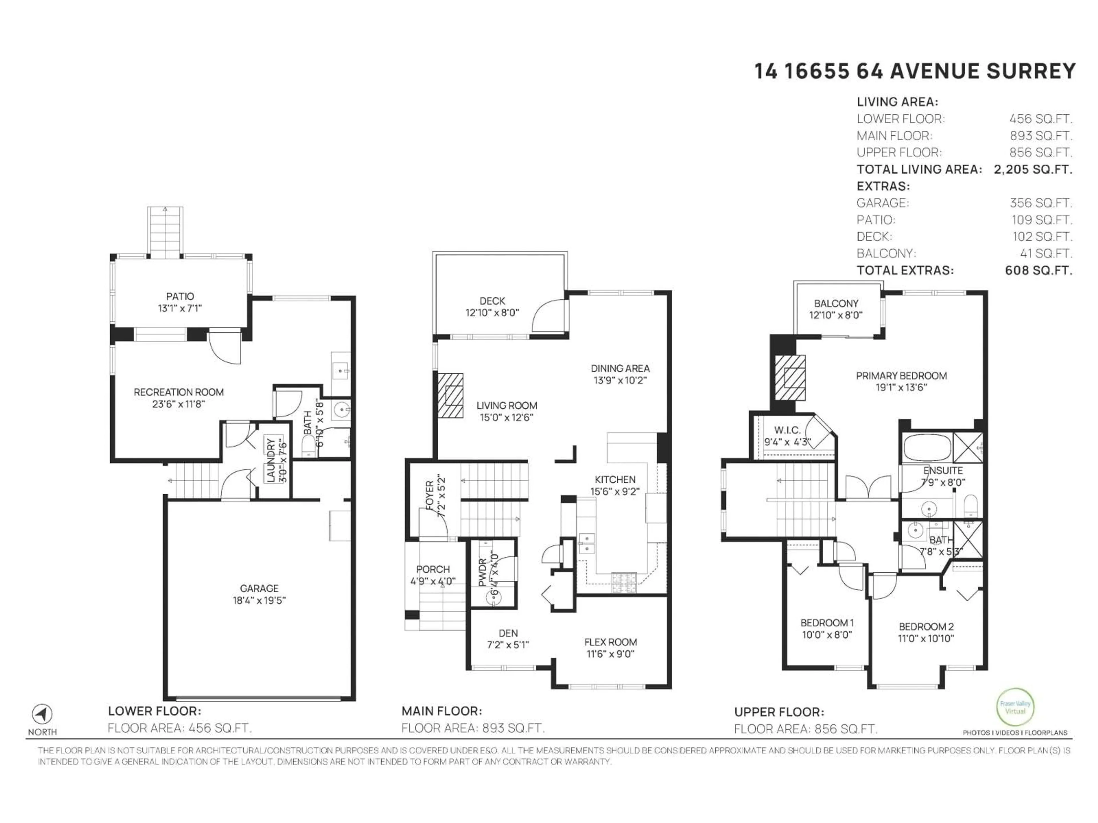 Floor plan for 14 - 16655 64, Surrey British Columbia V3S3V1