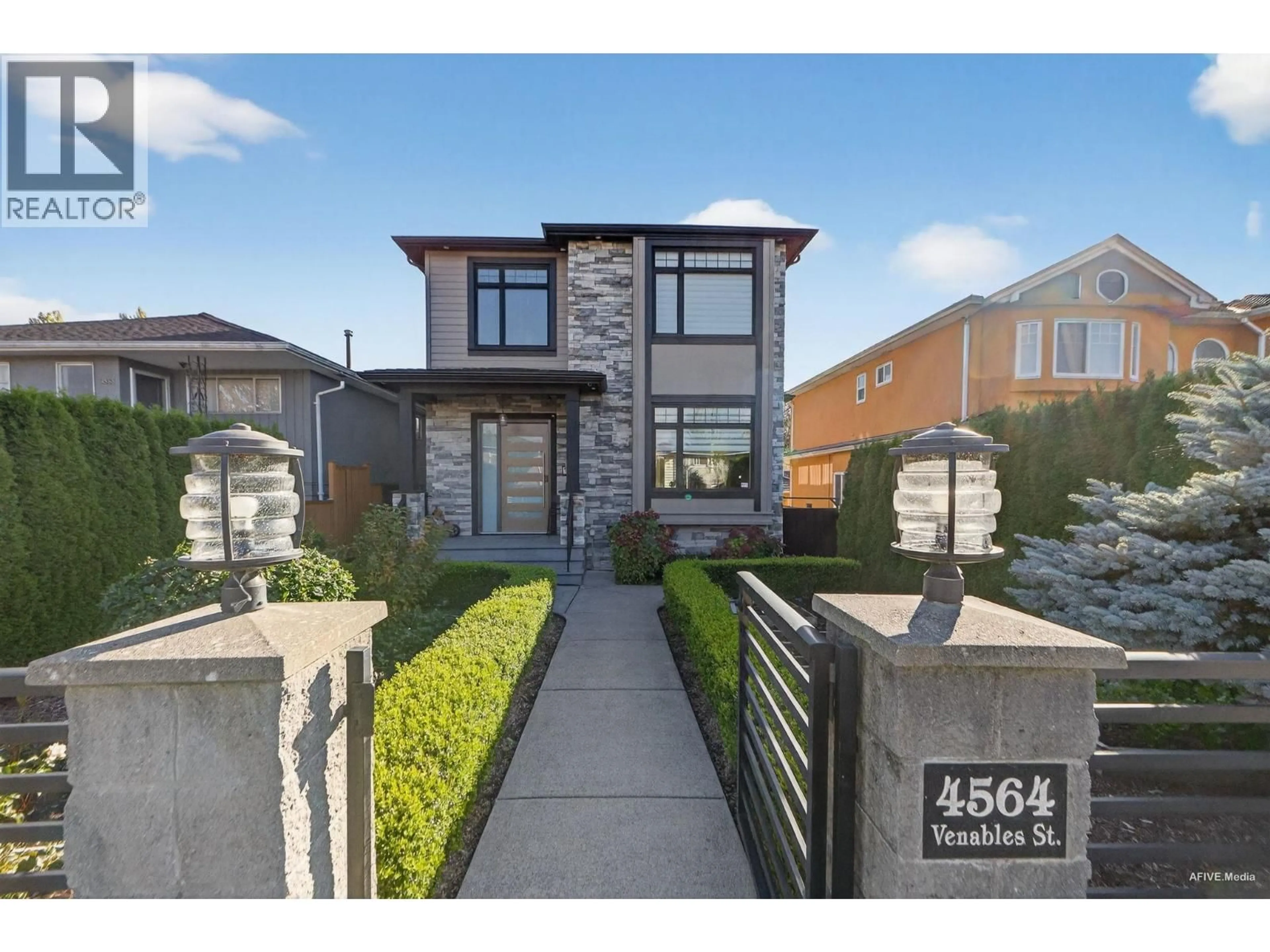 Home with brick exterior material, street for 4564 VENABLES STREET, Burnaby British Columbia V5C3A7