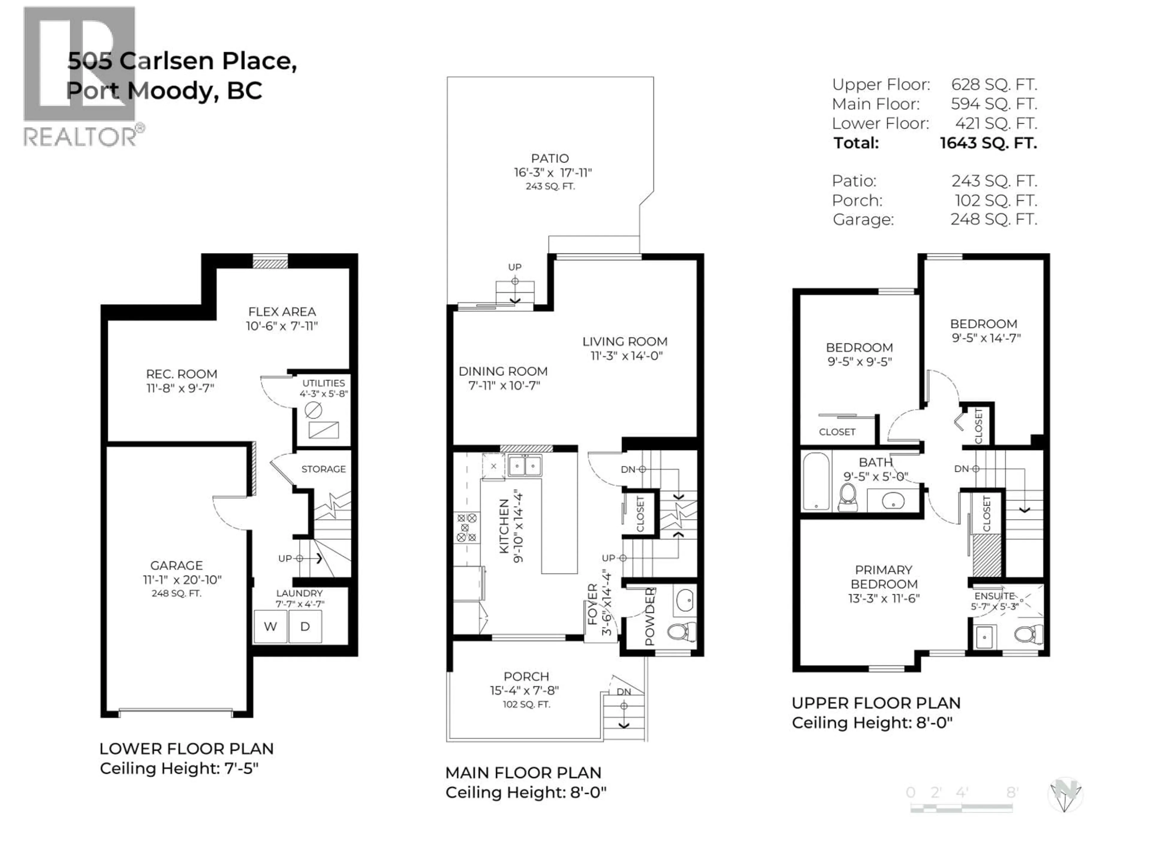 Floor plan for 505 CARLSEN PLACE, Port Moody British Columbia V3H4A1