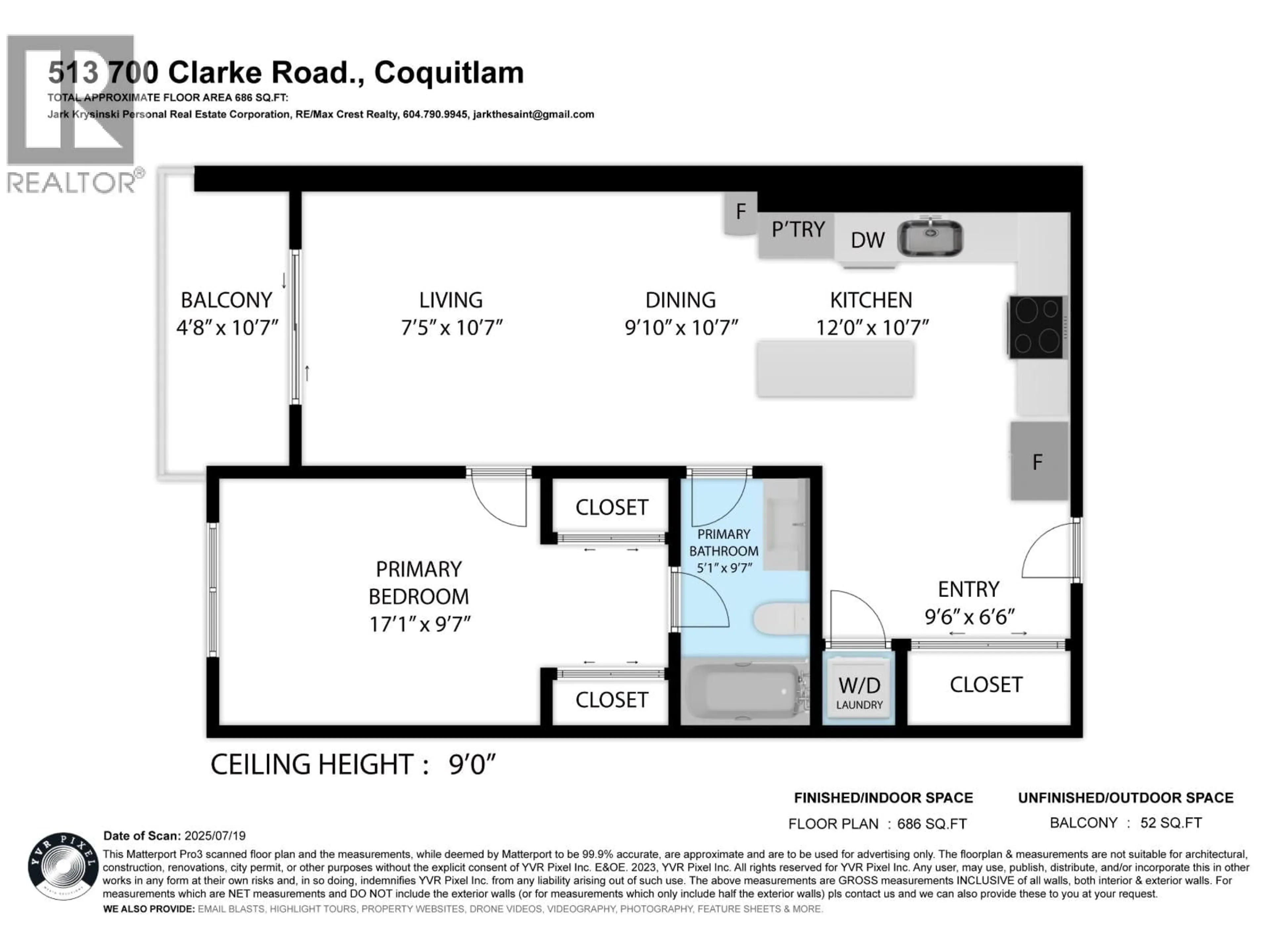 Floor plan for 513 - 700 CLARKE ROAD, Coquitlam British Columbia V3J0K5
