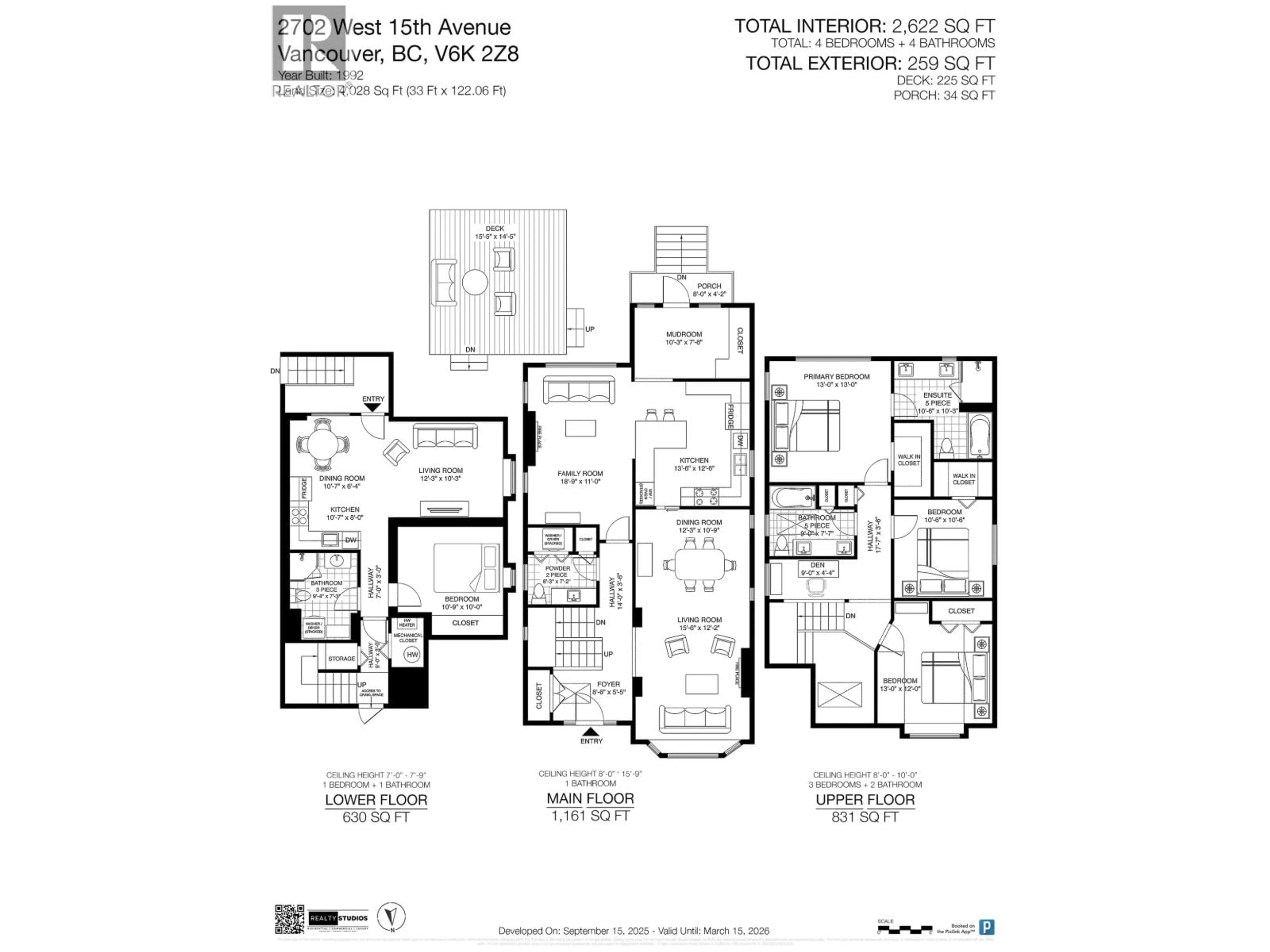 Floor plan for 2702 15TH AVENUE, Vancouver British Columbia V6K2Z8