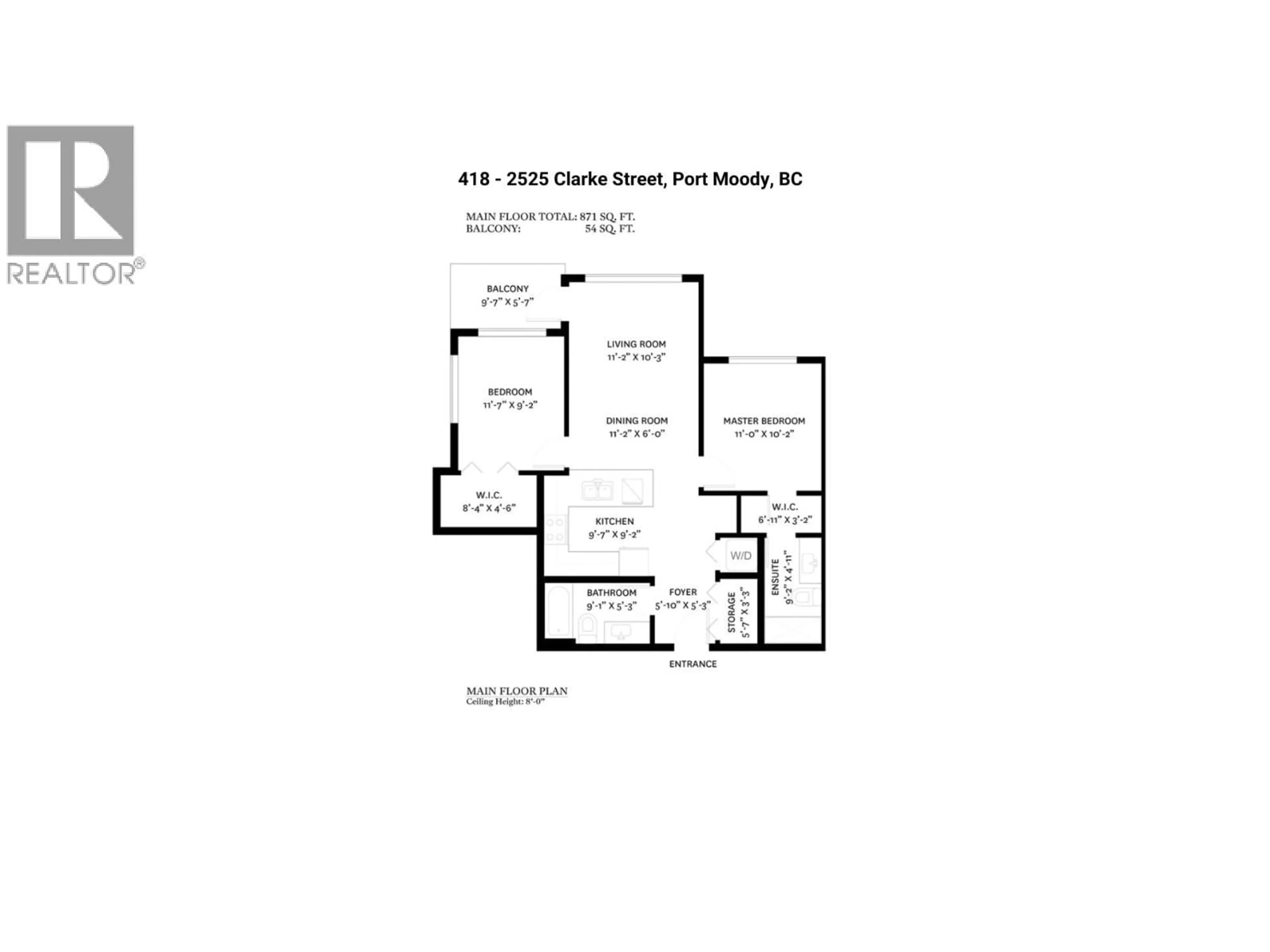 Floor plan for 418 - 2525 CLARKE STREET, Port Moody British Columbia V3H0J3
