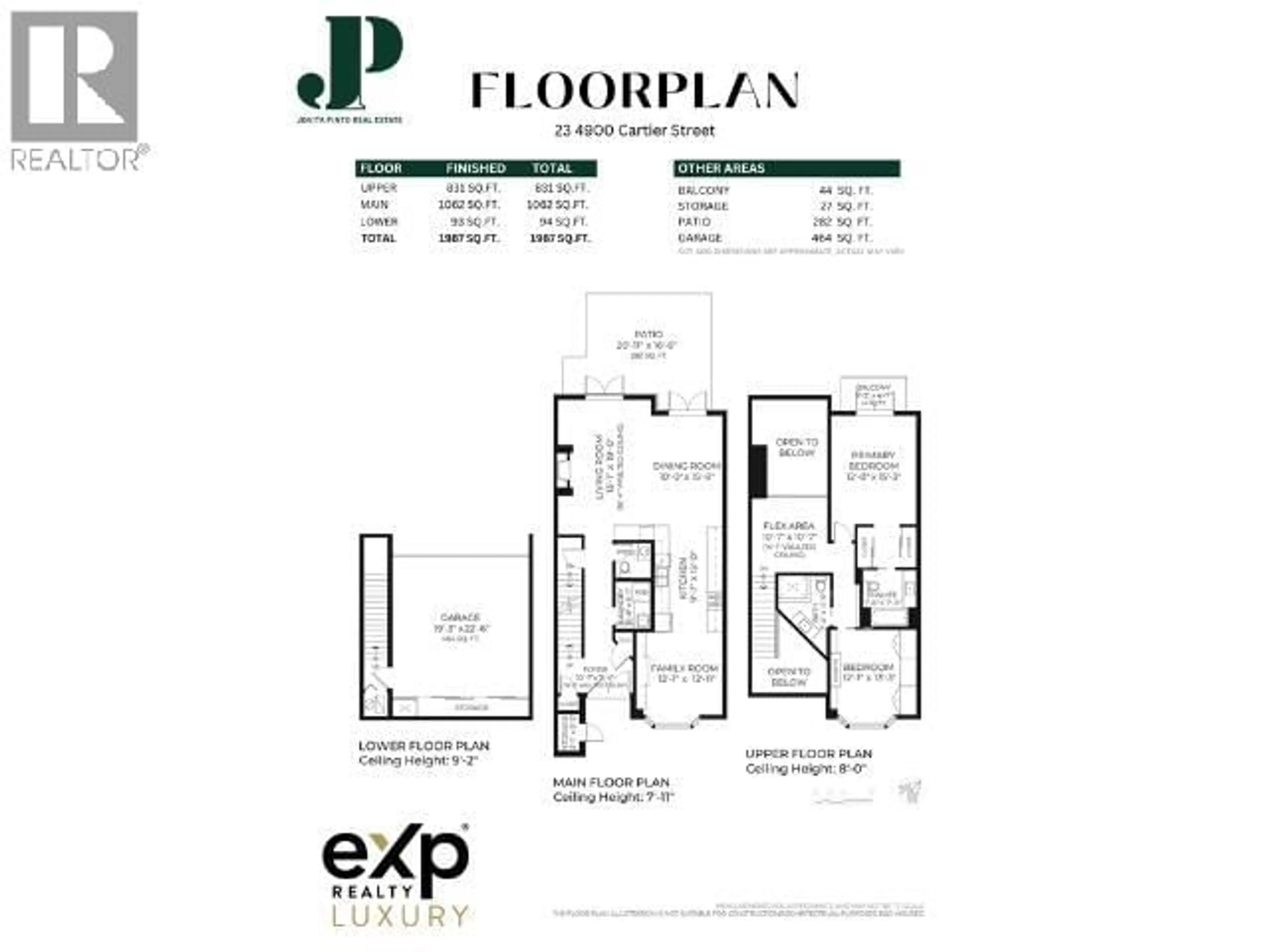 Floor plan for 23 - 4900 CARTIER STREET, Vancouver British Columbia V6M4H2