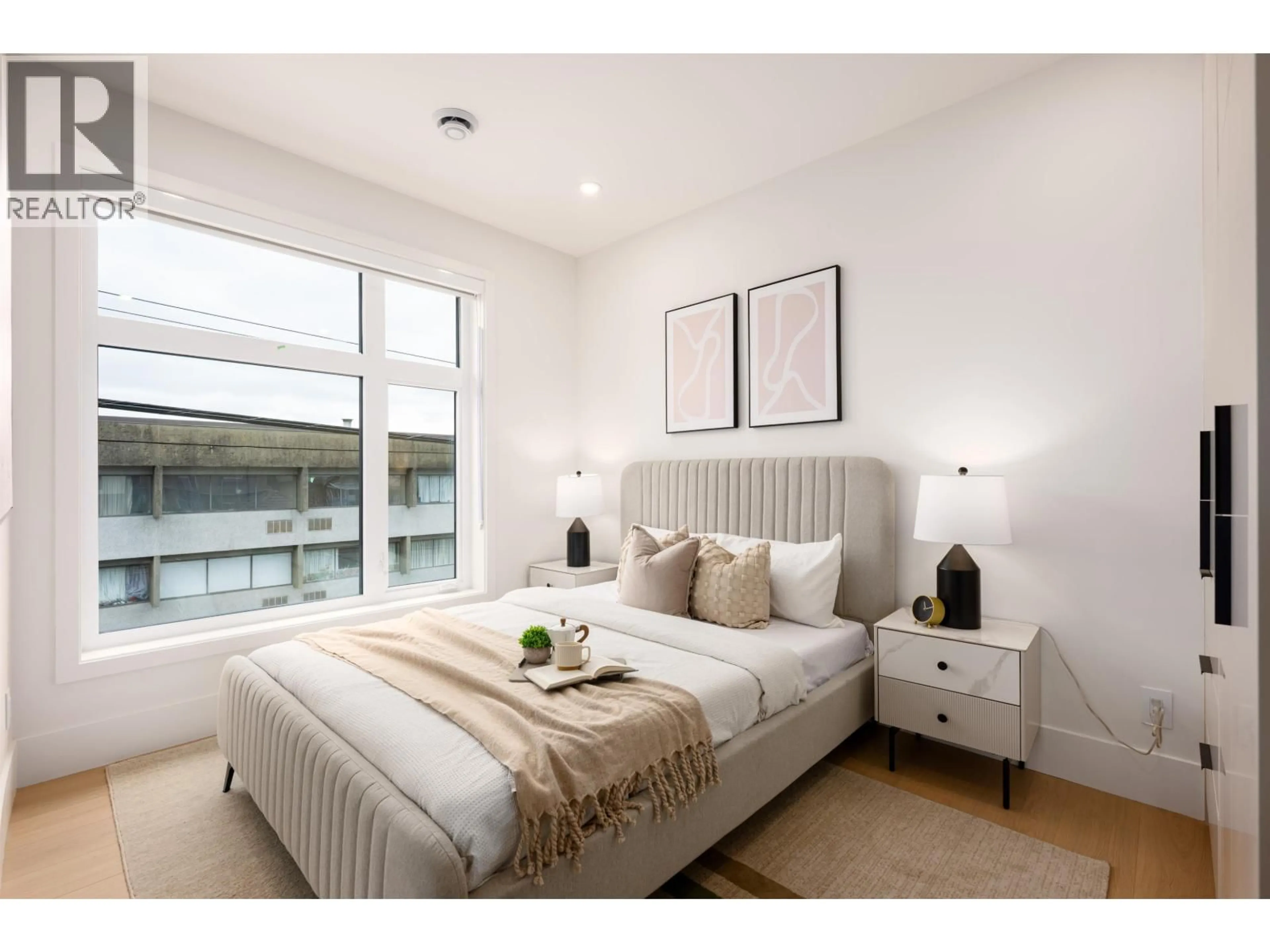 Bedroom with bed, wood/laminate floor for 3468 FRANKLIN STREET, Vancouver British Columbia V5K1Y3
