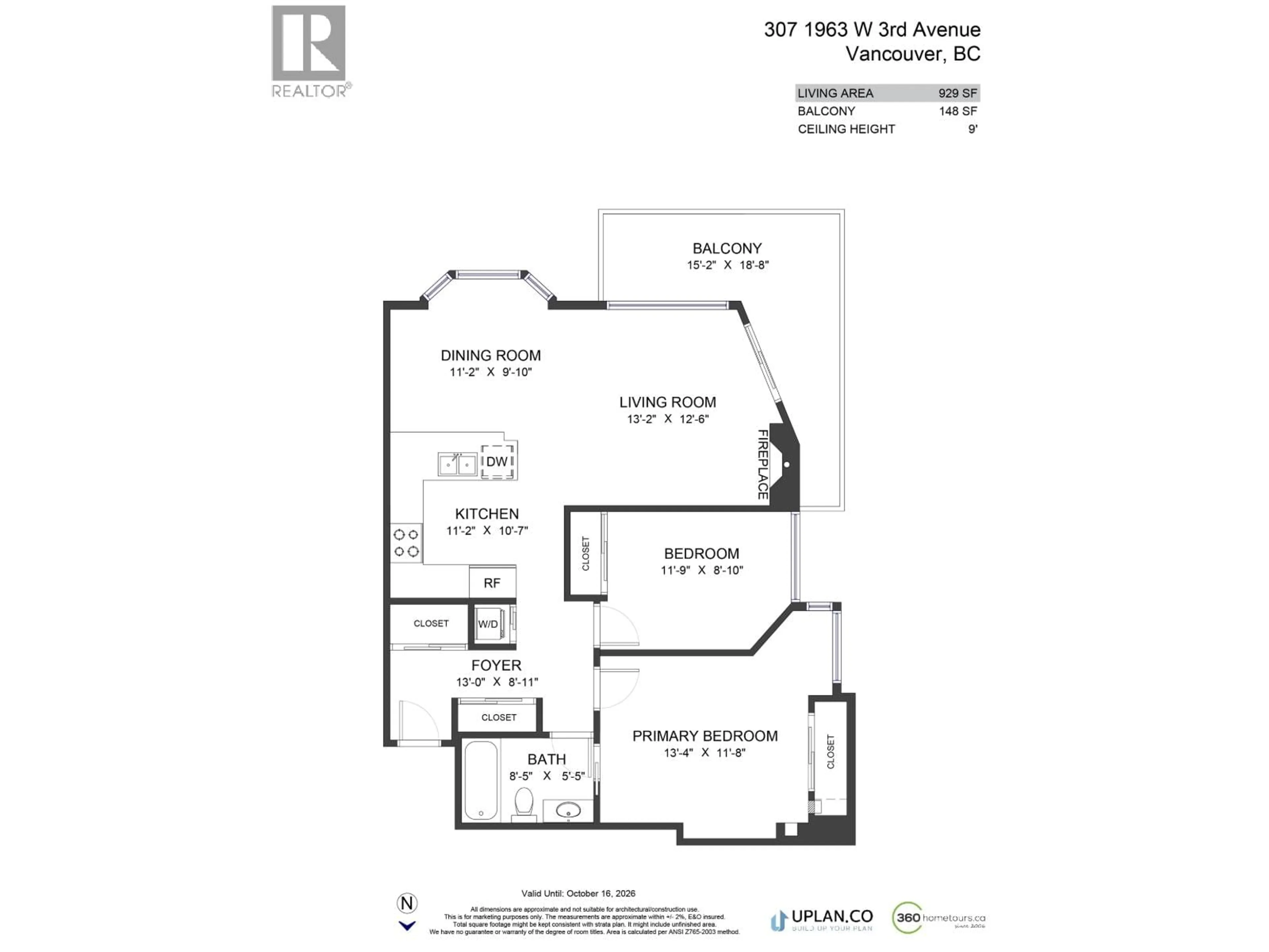 Floor plan for 307 - 1963 3RD AVENUE, Vancouver British Columbia V6J1L2