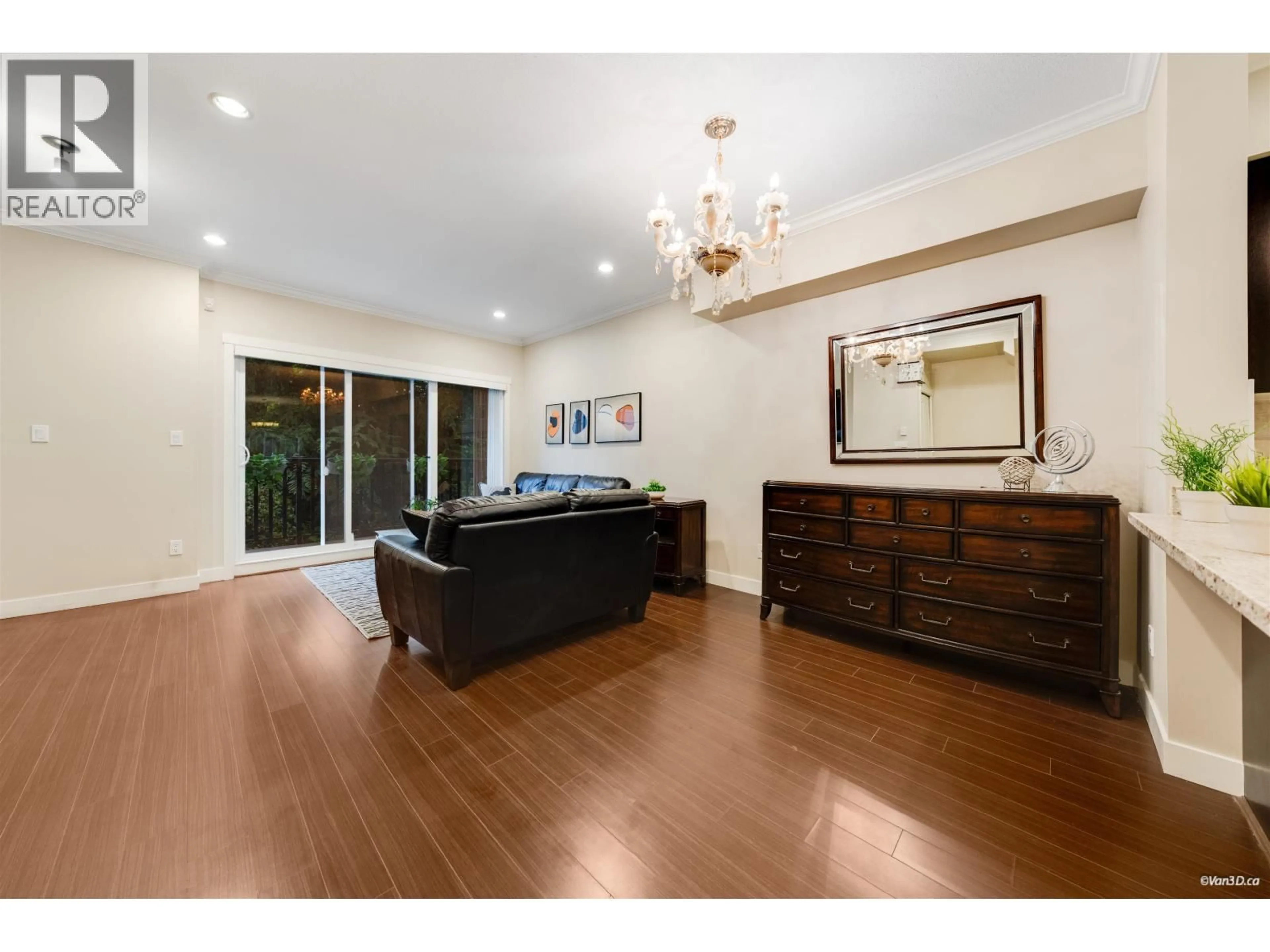 Living room with furniture, wood/laminate floor for 31 - 7051 ASH STREET, Richmond British Columbia V6Y2R9