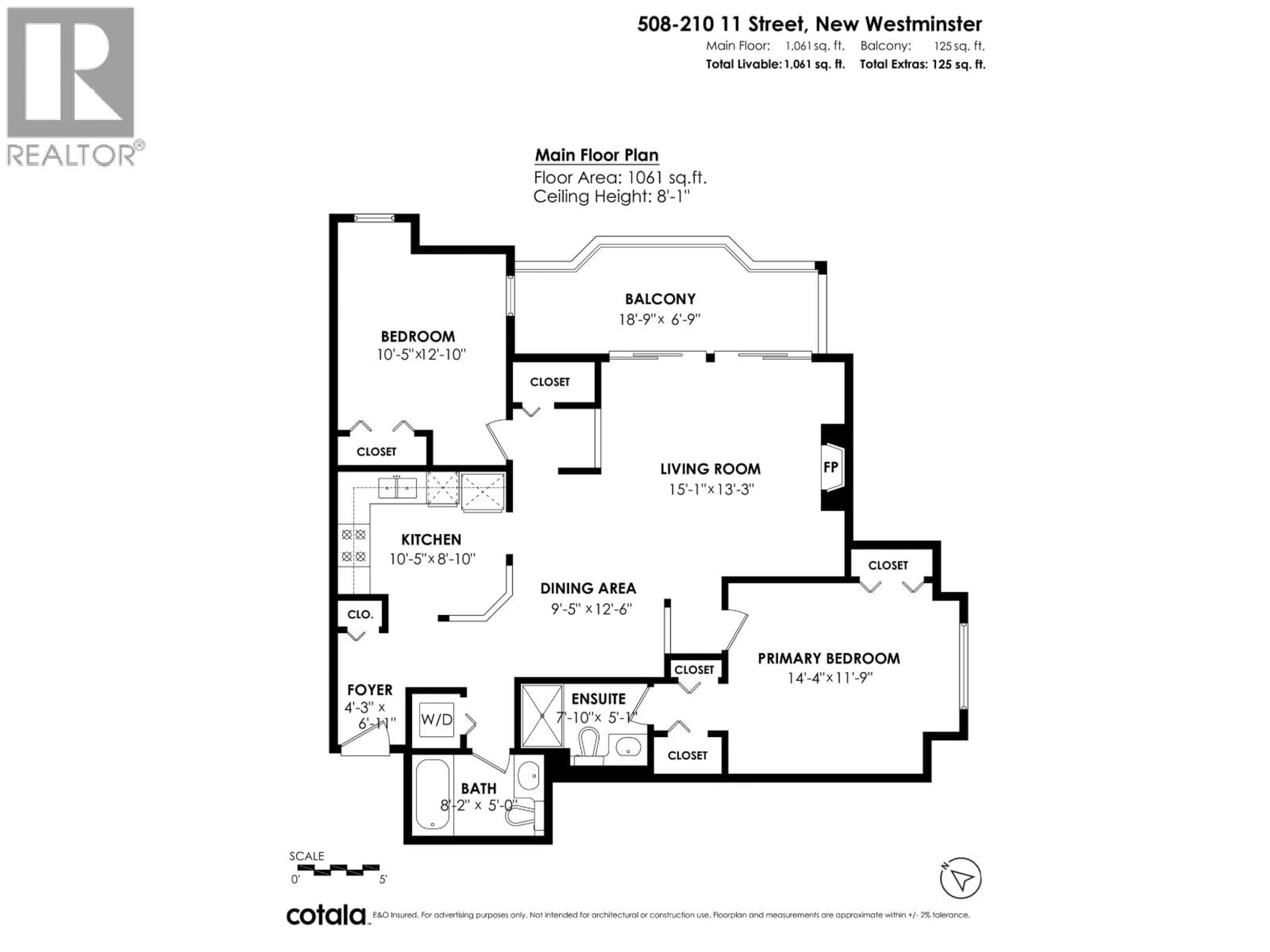 Floor plan for 508 - 210 ELEVENTH STREET, New Westminster British Columbia V3M4C9