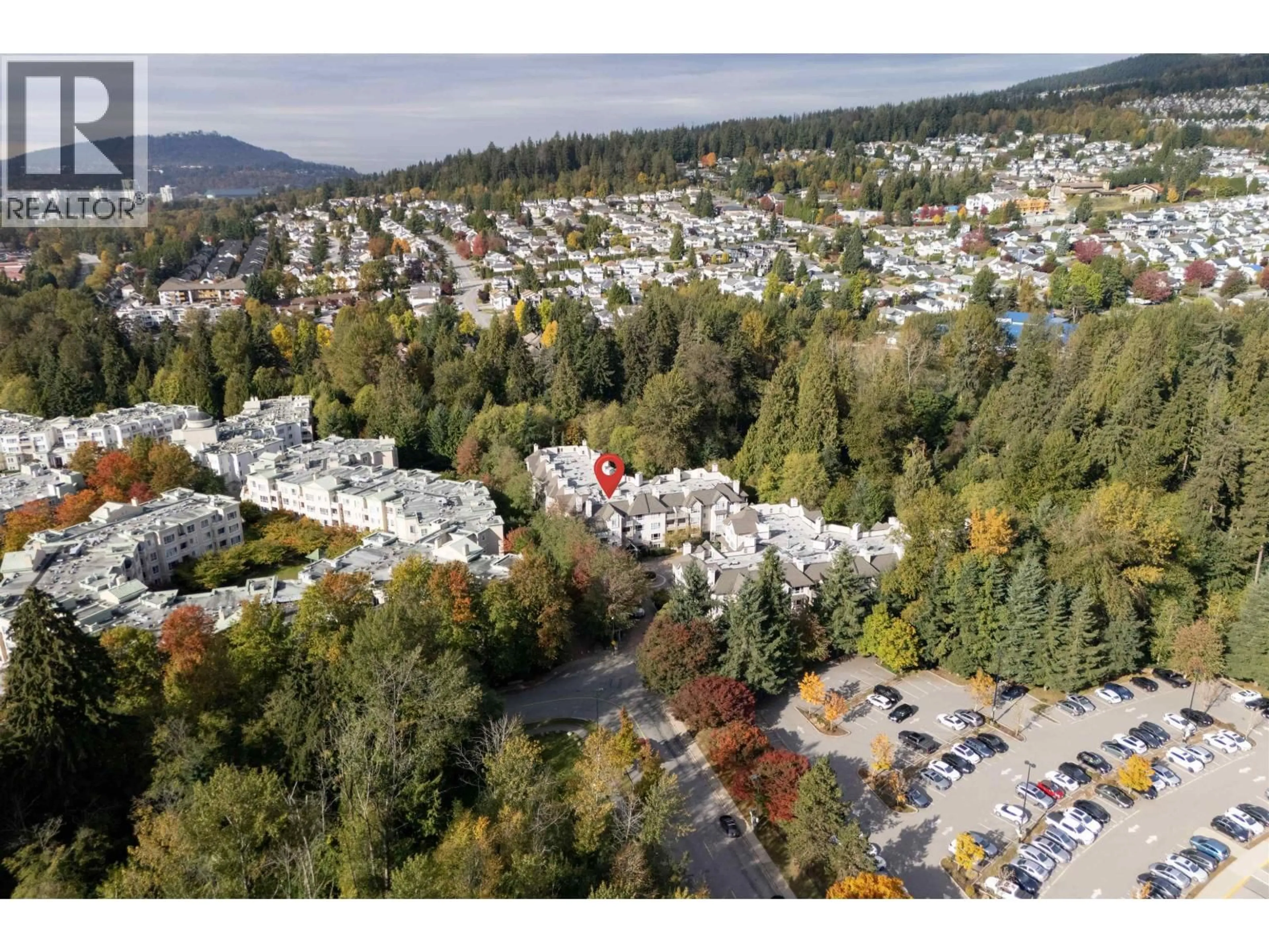A pic from outside/outdoor area/front of a property/back of a property/a pic from drone, mountain view for 113 - 1242 TOWN CENTRE BOULEVARD, Coquitlam British Columbia V3B7R6