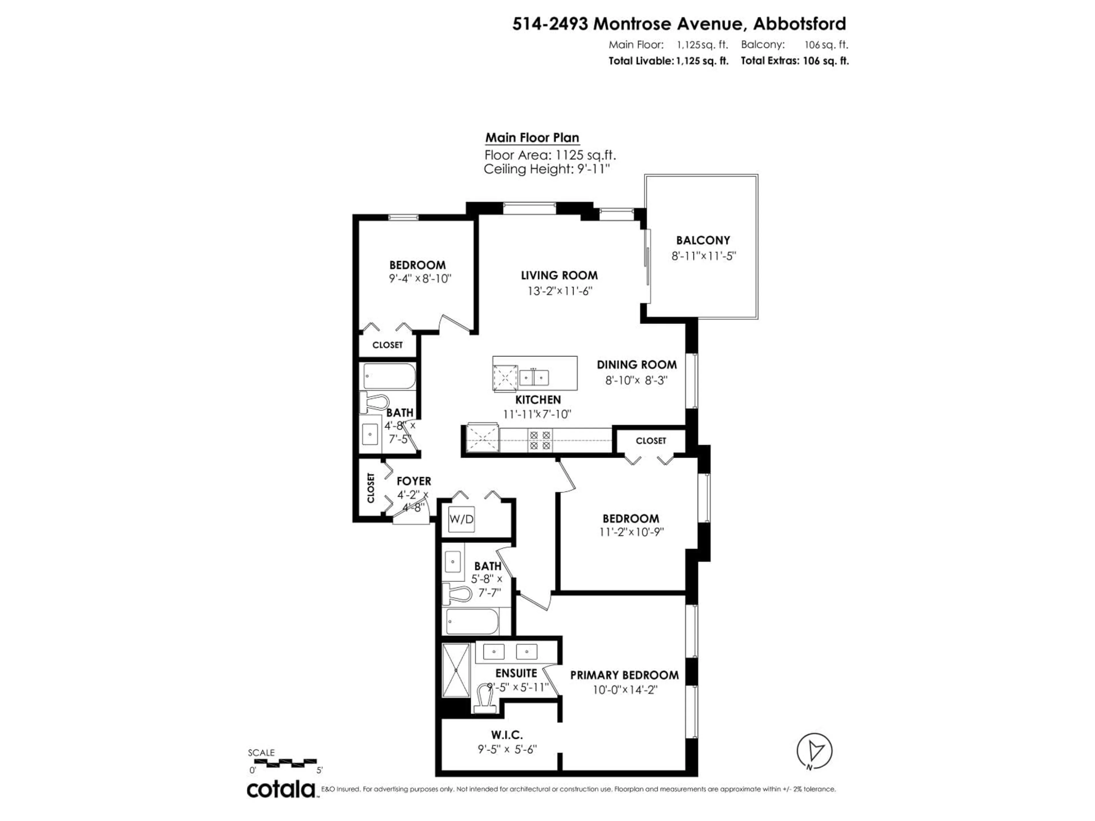 Floor plan for 514 - 2493 MONTROSE, Abbotsford British Columbia V2S3T2