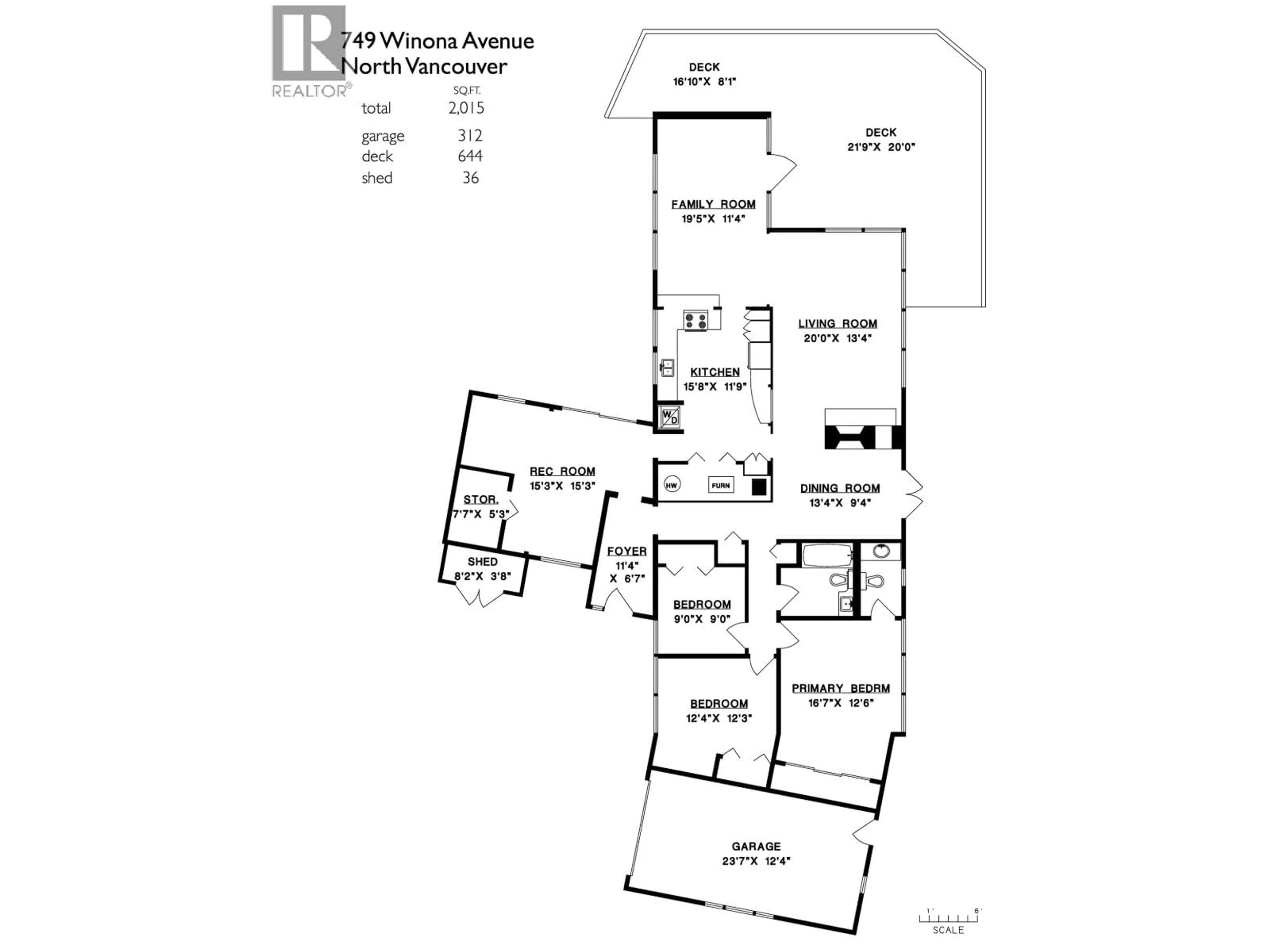 Floor plan for 749 WINONA AVENUE, North Vancouver British Columbia V7R2B2