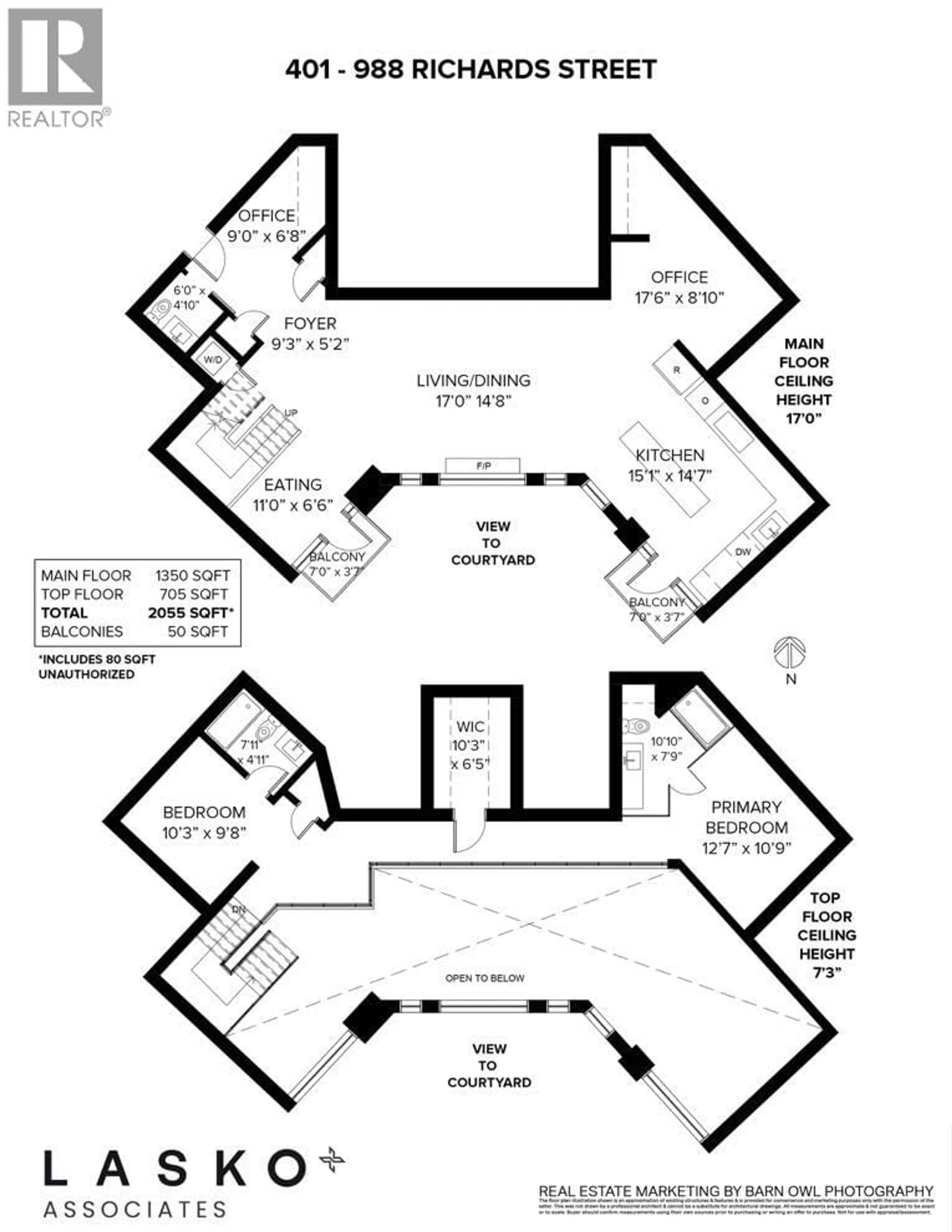 Floor plan for 401 - 988 RICHARDS STREET, Vancouver British Columbia V6B8R2