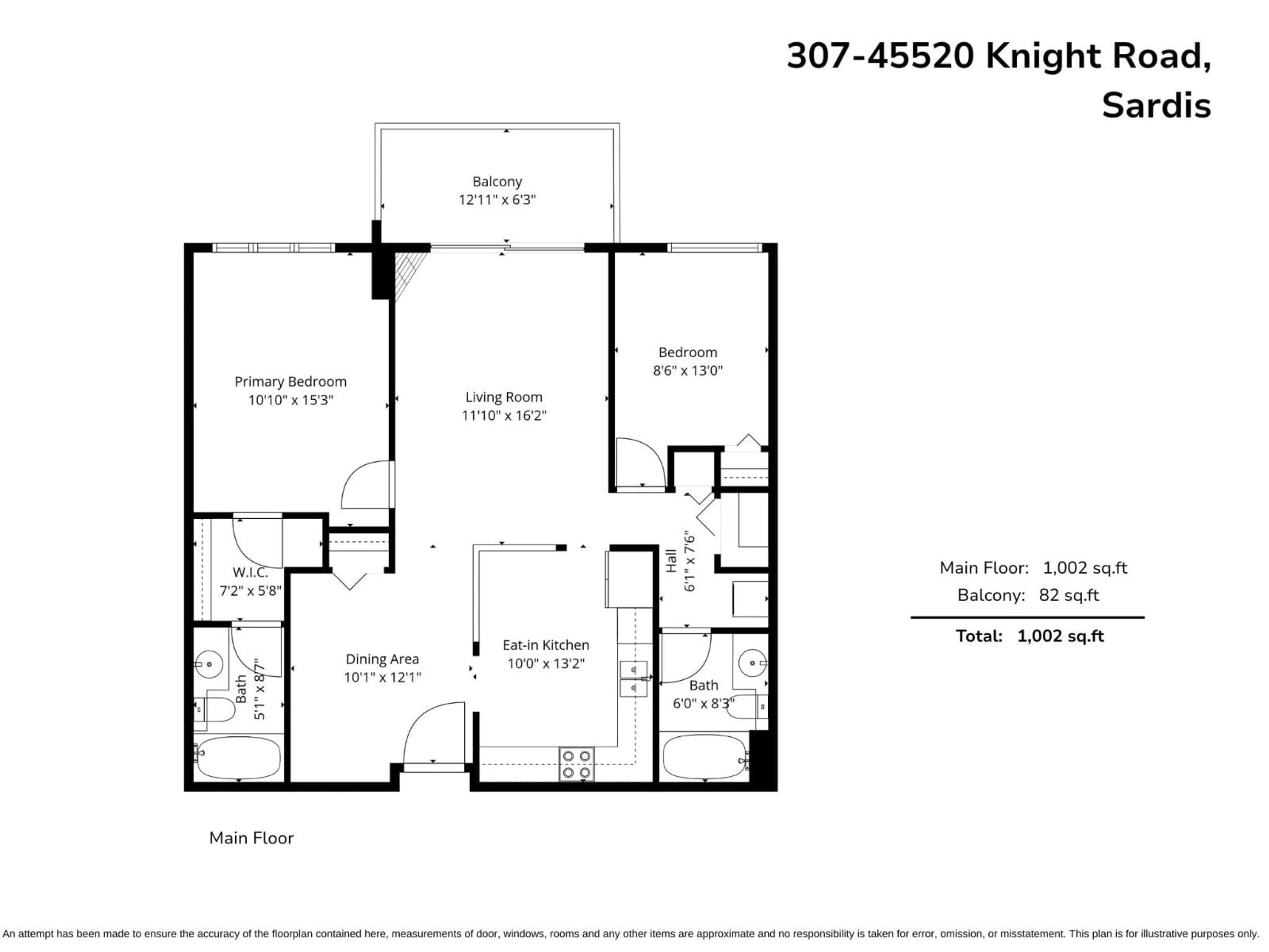 Floor plan for 307 - 45520 KNIGHT ROAD, Chilliwack British Columbia V2R3Z2