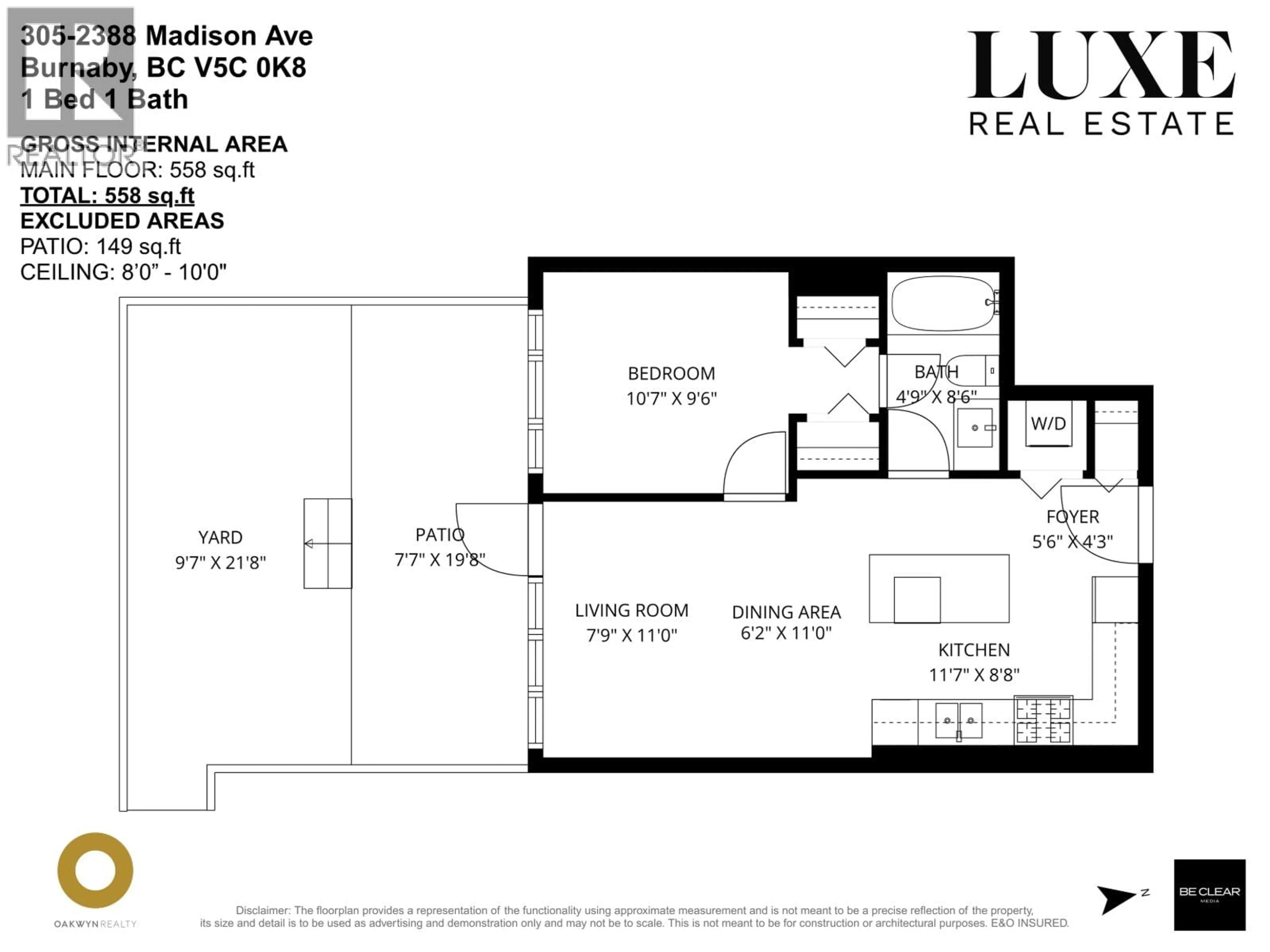 Floor plan for 305 - 2388 MADISON AVENUE, Burnaby British Columbia V5C0K8