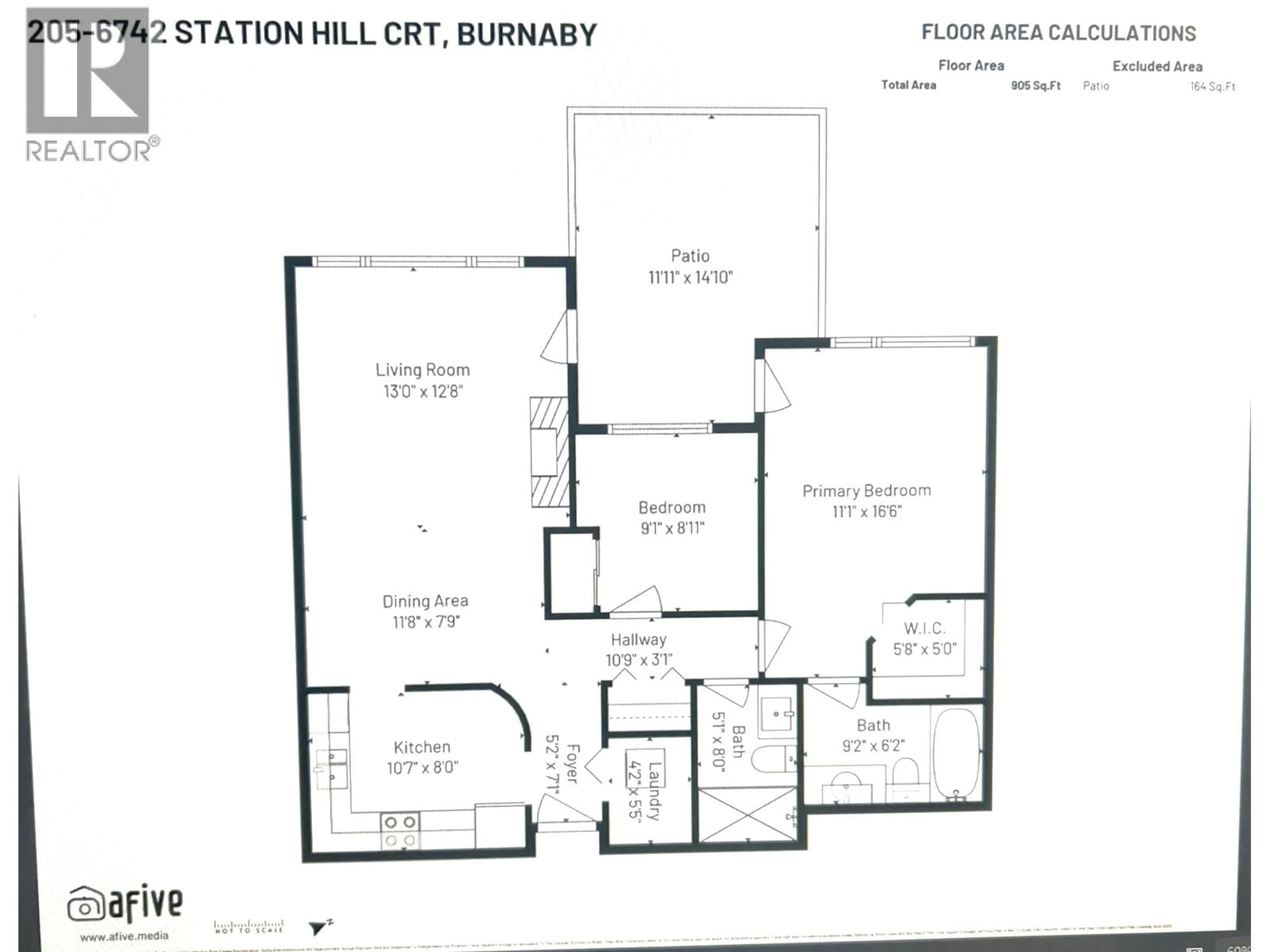 Floor plan for 205 - 6742 STATION HILL COURT, Burnaby British Columbia V3N4V2