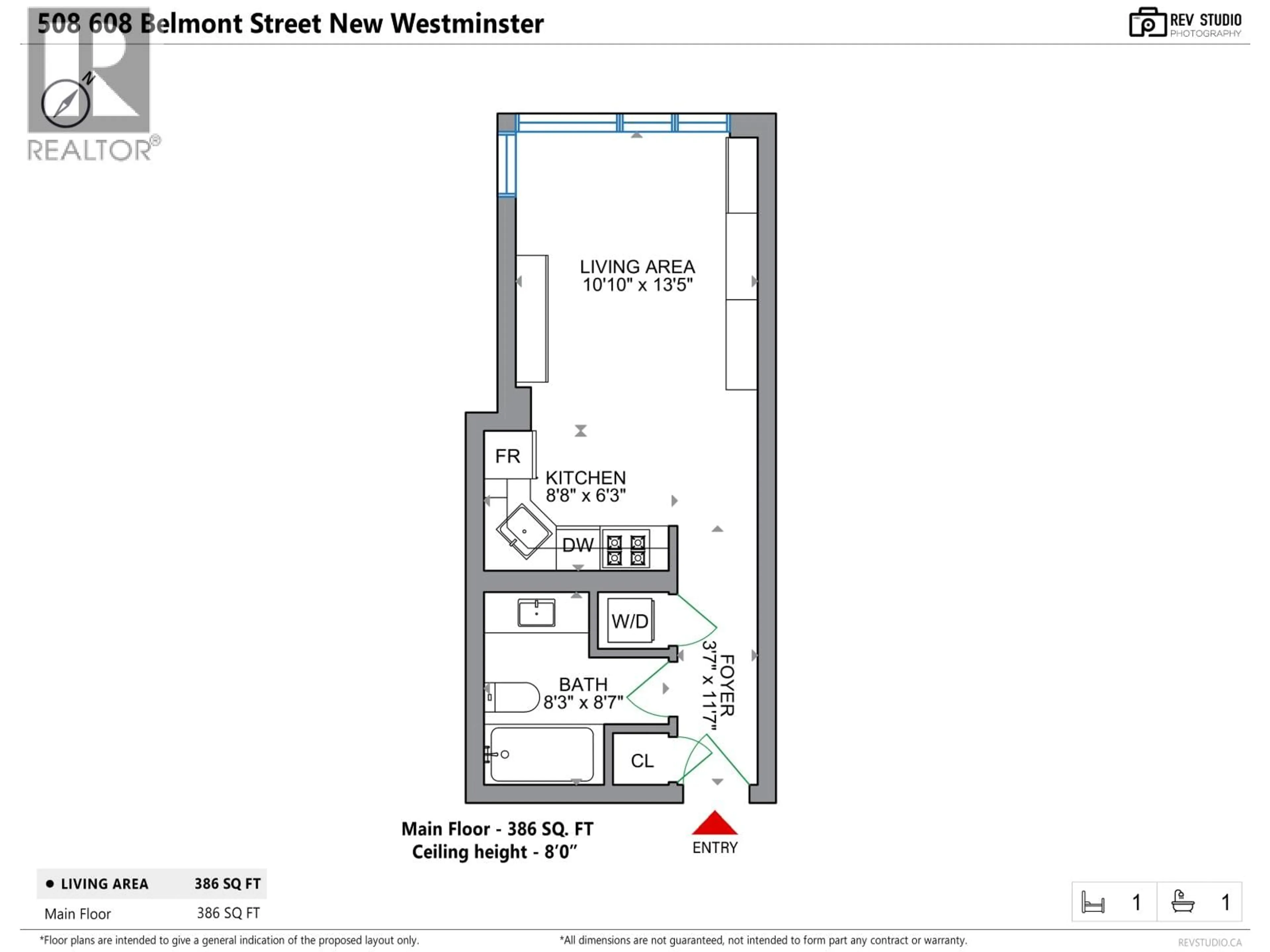 Floor plan for 508 - 608 BELMONT STREET, New Westminster British Columbia V3M0G8