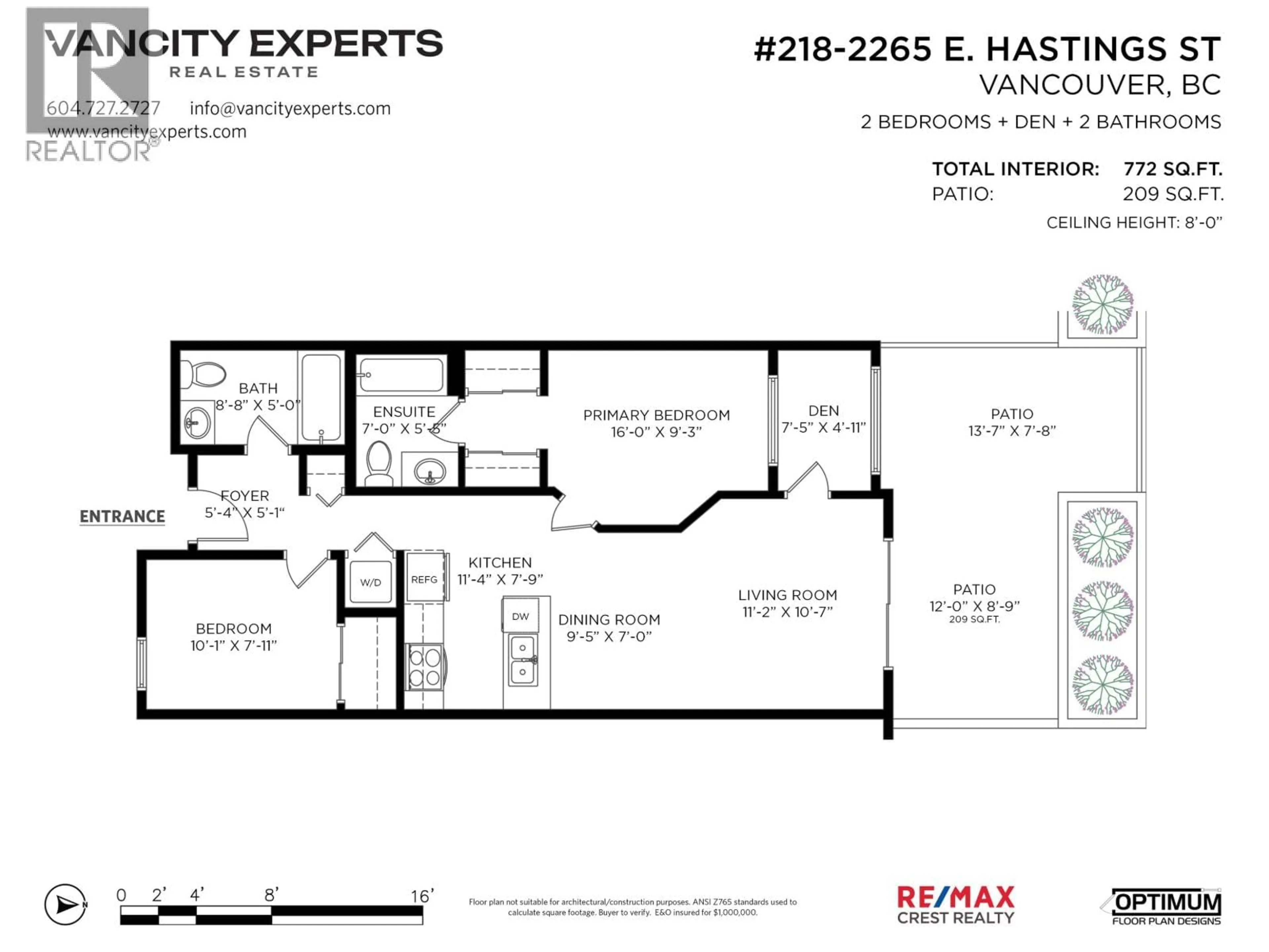 Floor plan for 218 - 2265 HASTINGS STREET, Vancouver British Columbia V5L1V3