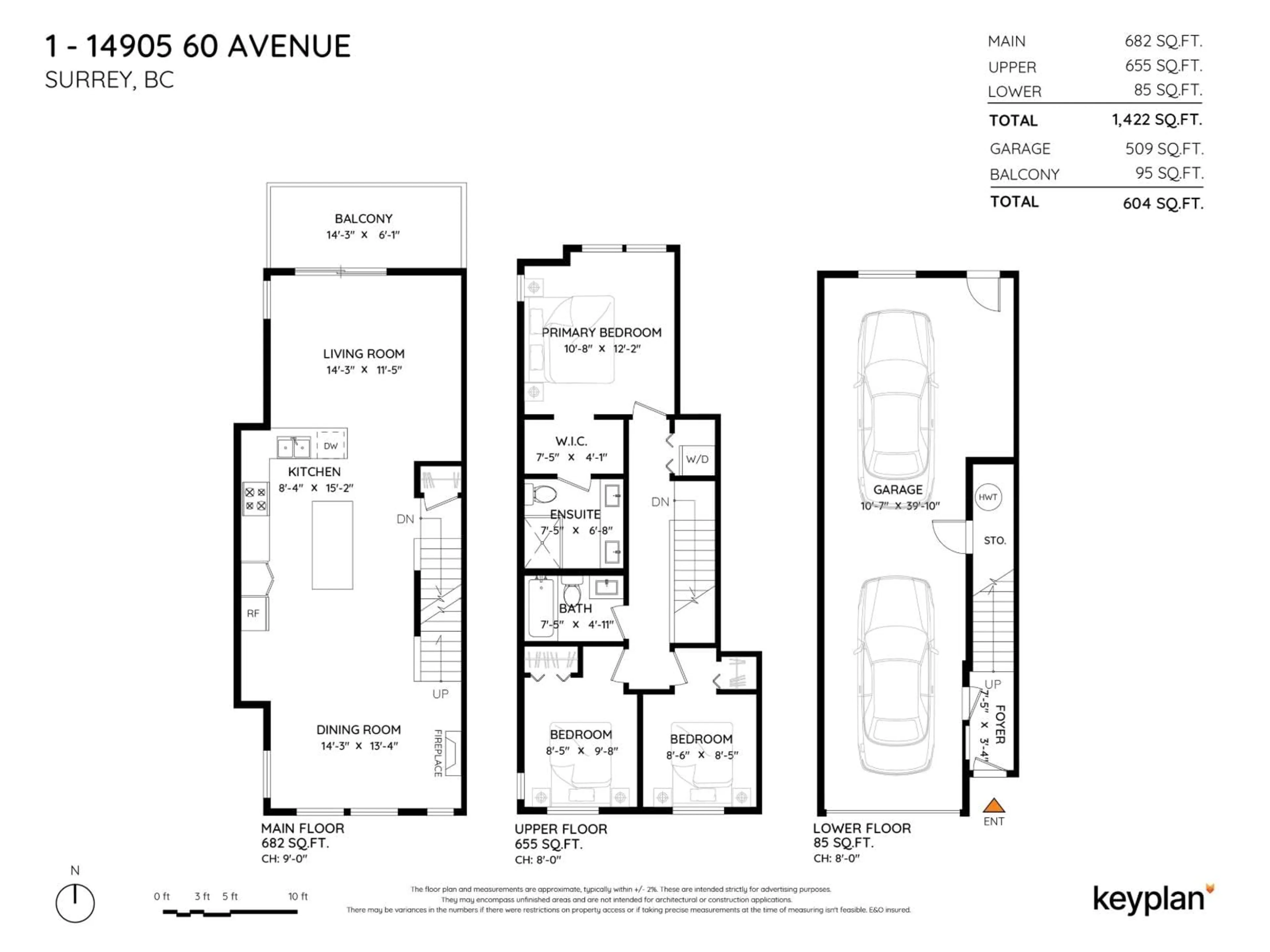 Floor plan for 1 - 14905 60, Surrey British Columbia V3S1R8