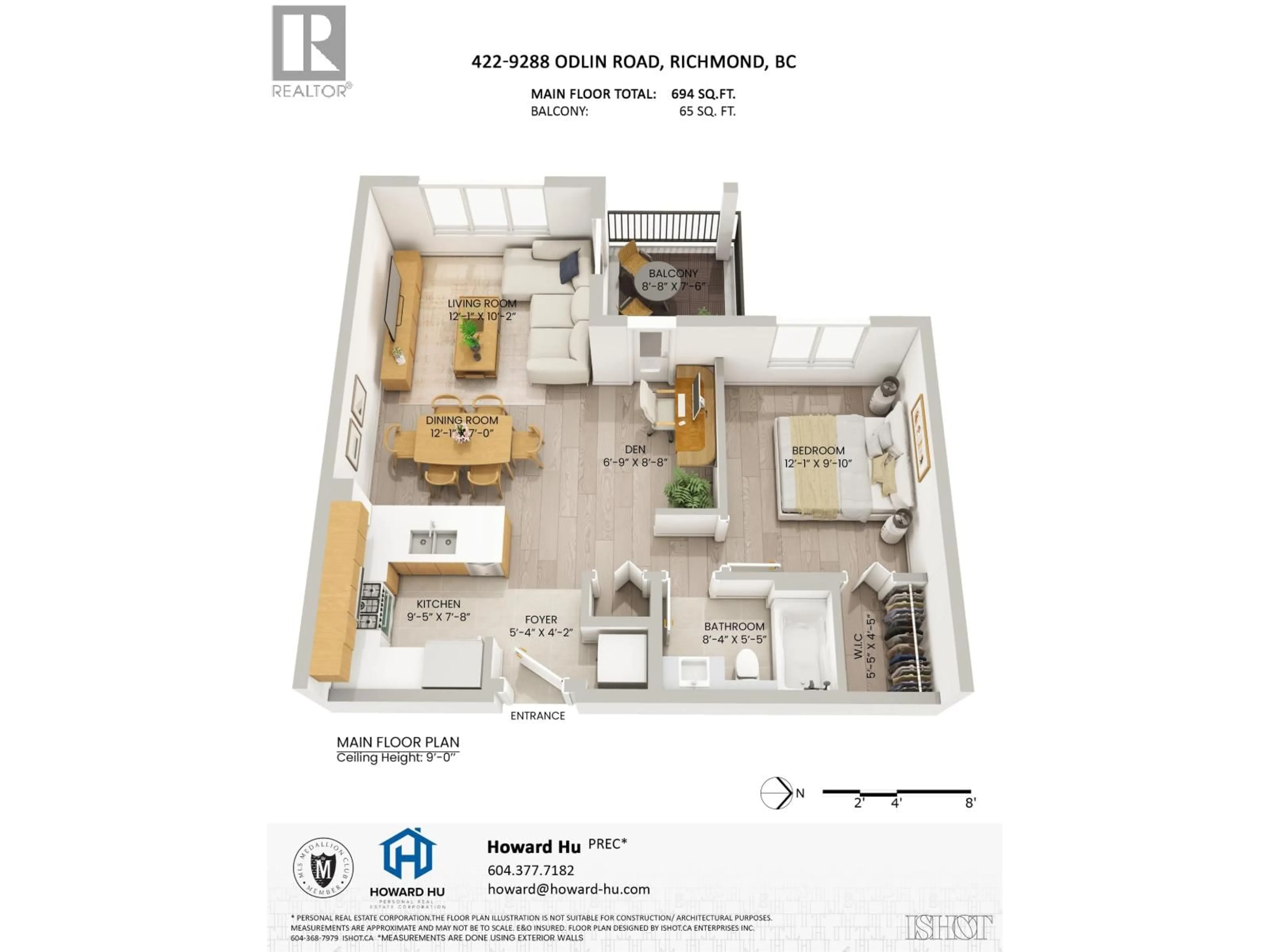 Floor plan for 422 - 9288 ODLIN ROAD, Richmond British Columbia V6X0C3