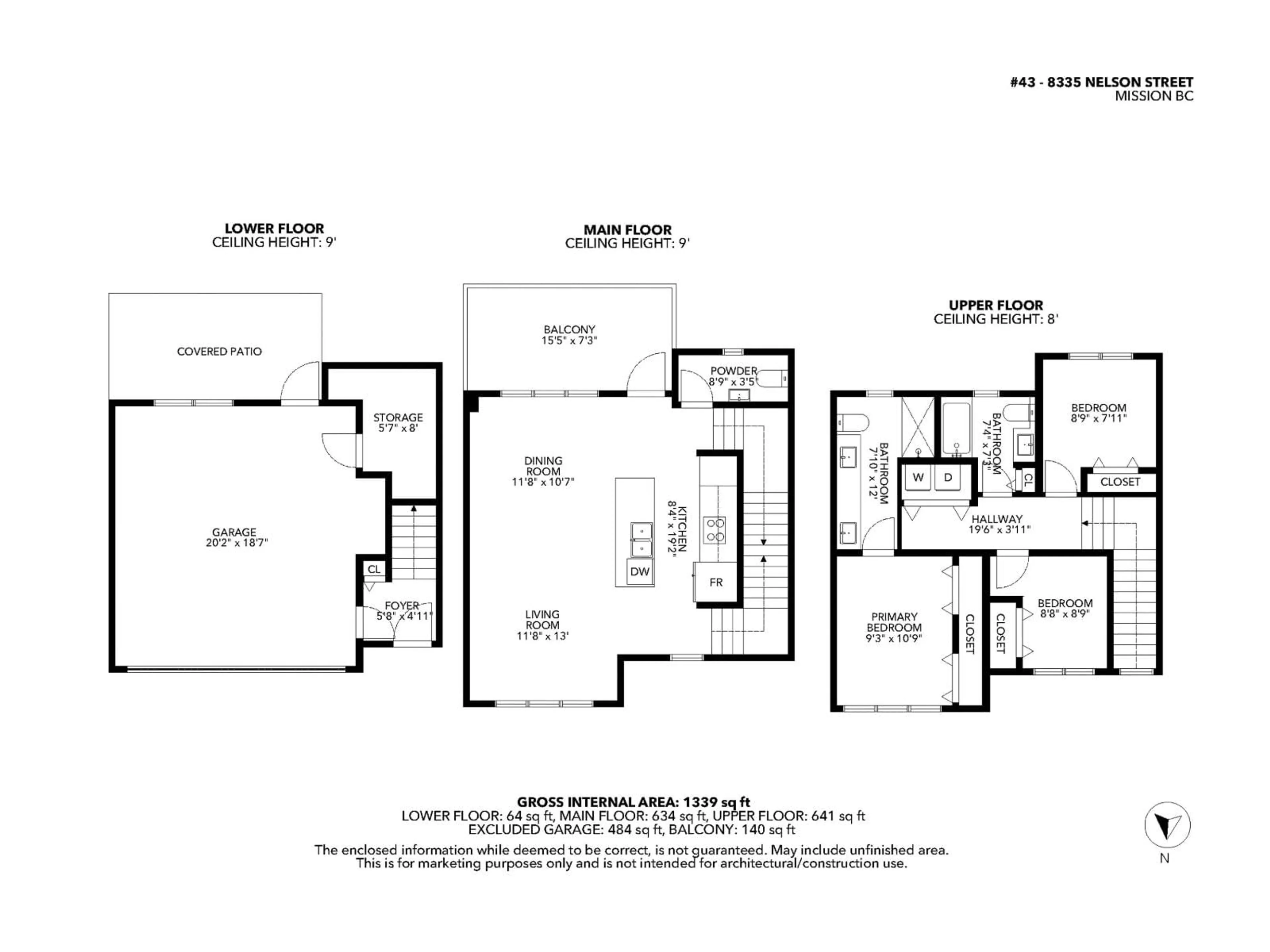Floor plan for 43 - 8335 NELSON, Mission British Columbia V4S0E4