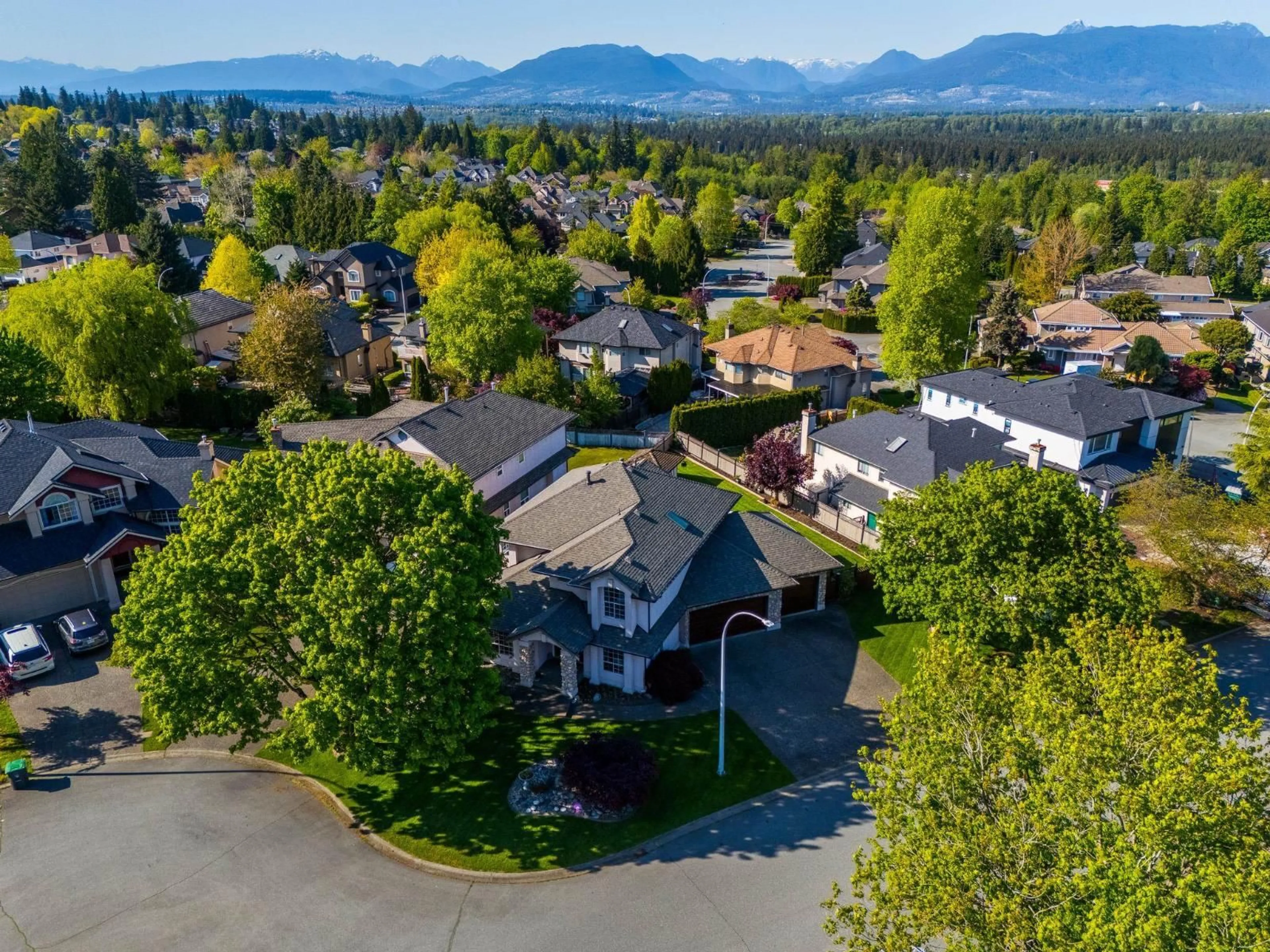 A pic from outside/outdoor area/front of a property/back of a property/a pic from drone, mountain view for 10289 170A, Surrey British Columbia V4N3L1