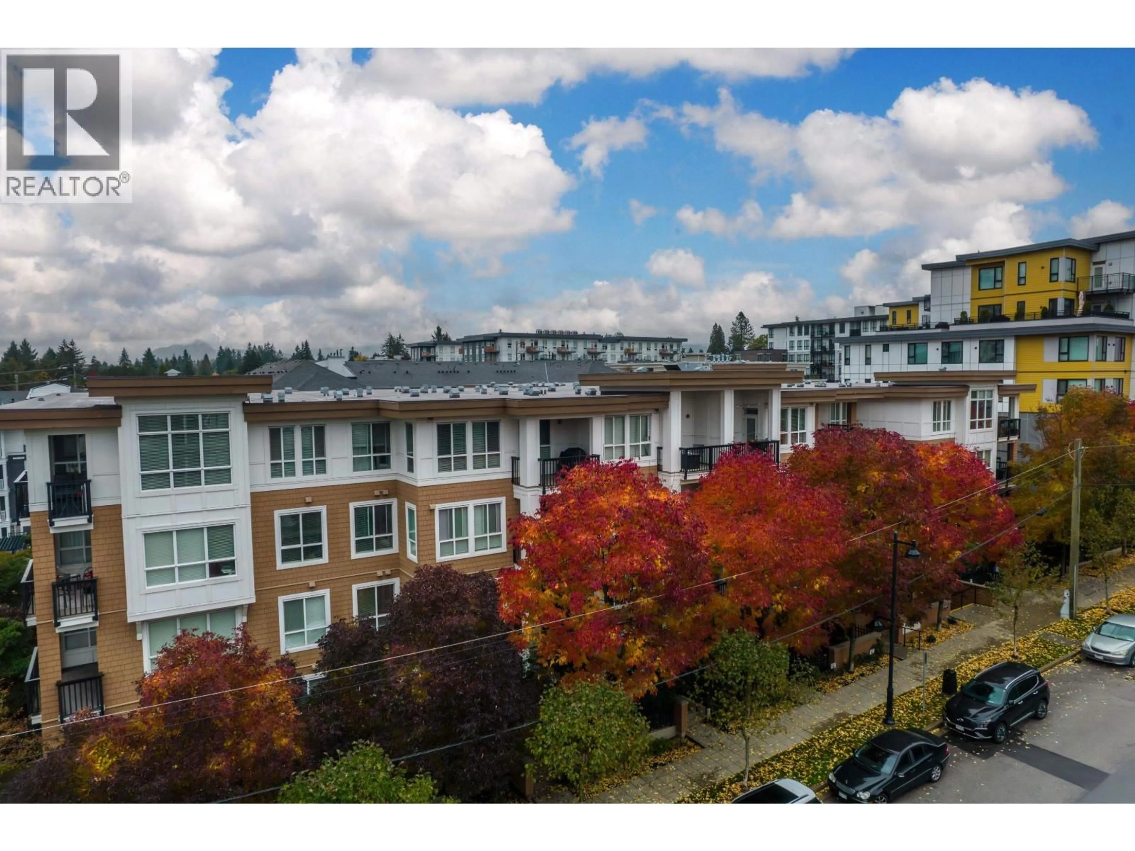 A pic from outside/outdoor area/front of a property/back of a property/a pic from drone, city buildings view from balcony for 403 - 611 REGAN AVENUE, Coquitlam British Columbia V3J0E5