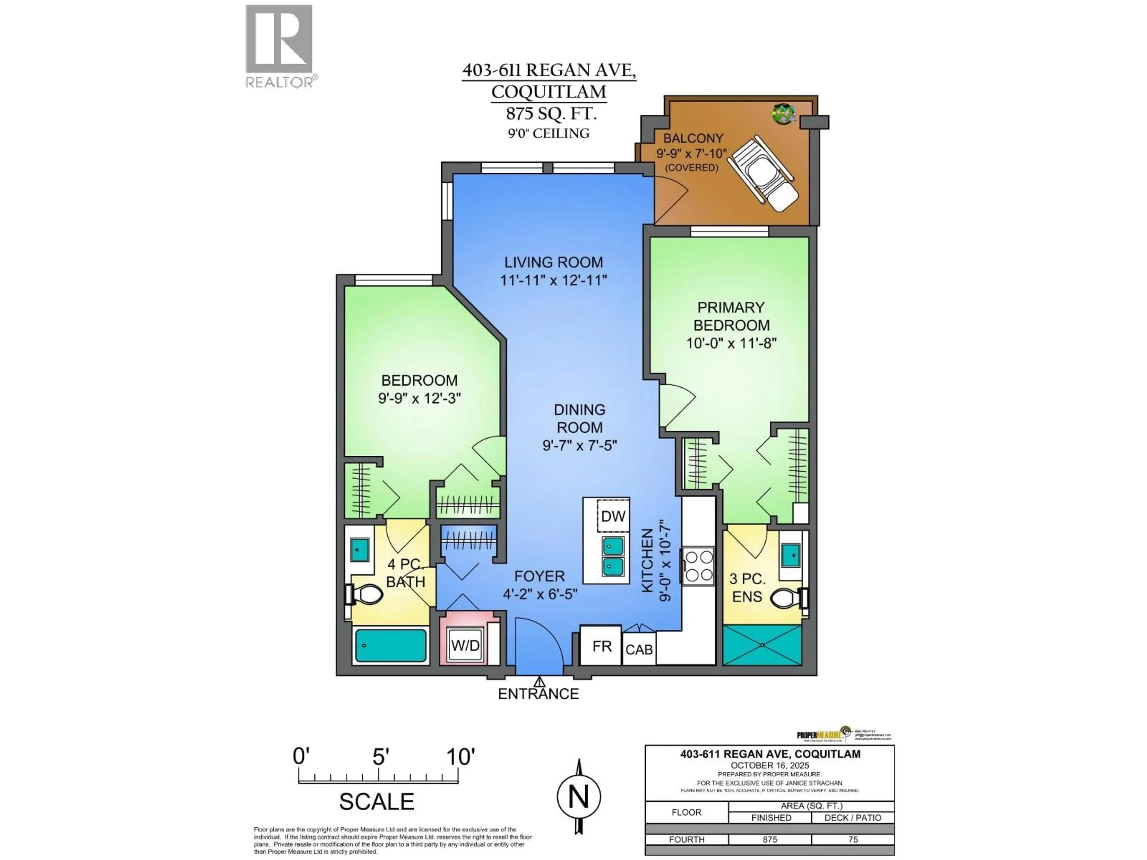 Floor plan for 403 - 611 REGAN AVENUE, Coquitlam British Columbia V3J0E5