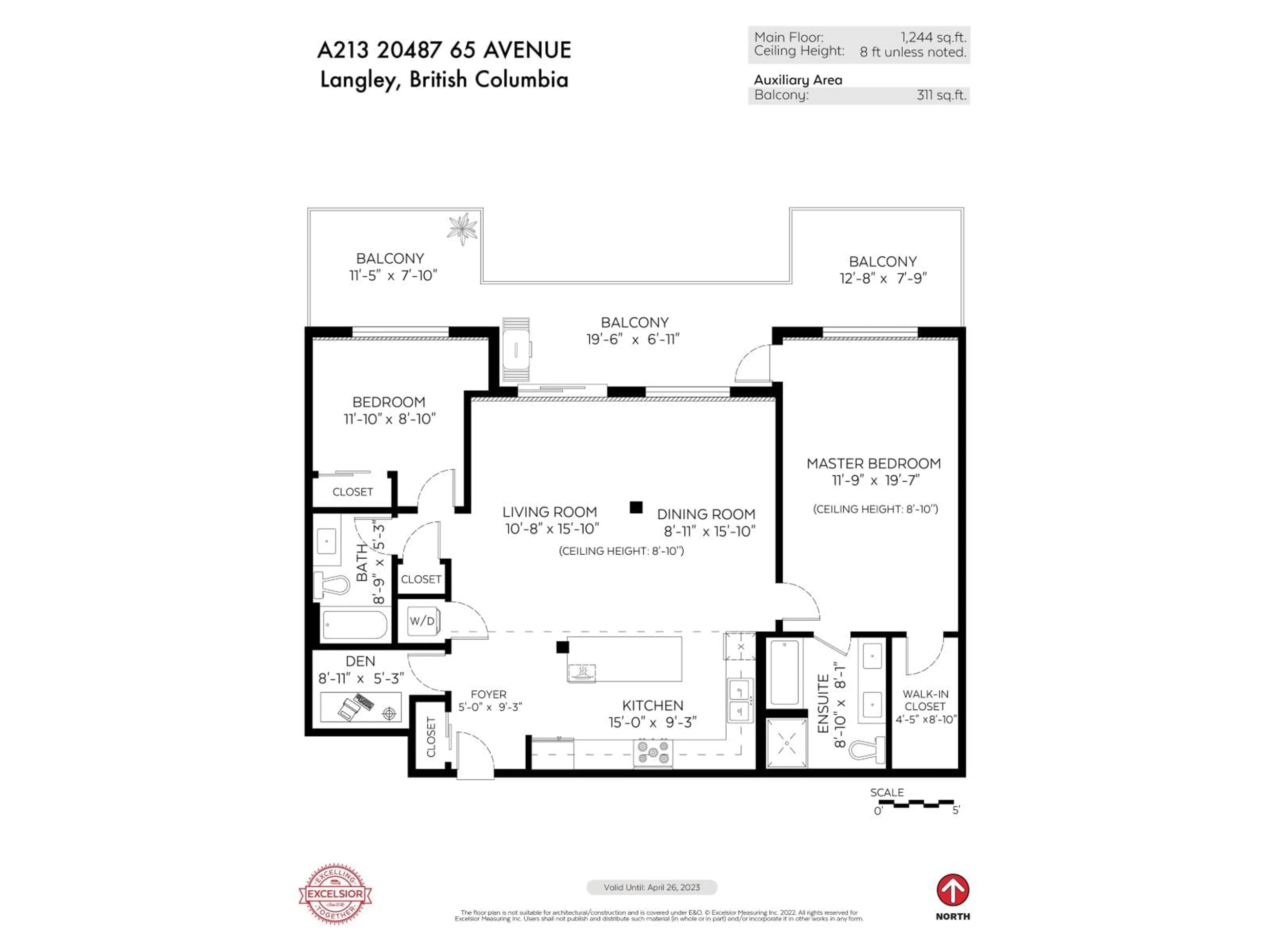 Floor plan for A213 - 20487 65, Langley British Columbia V2Y3K5