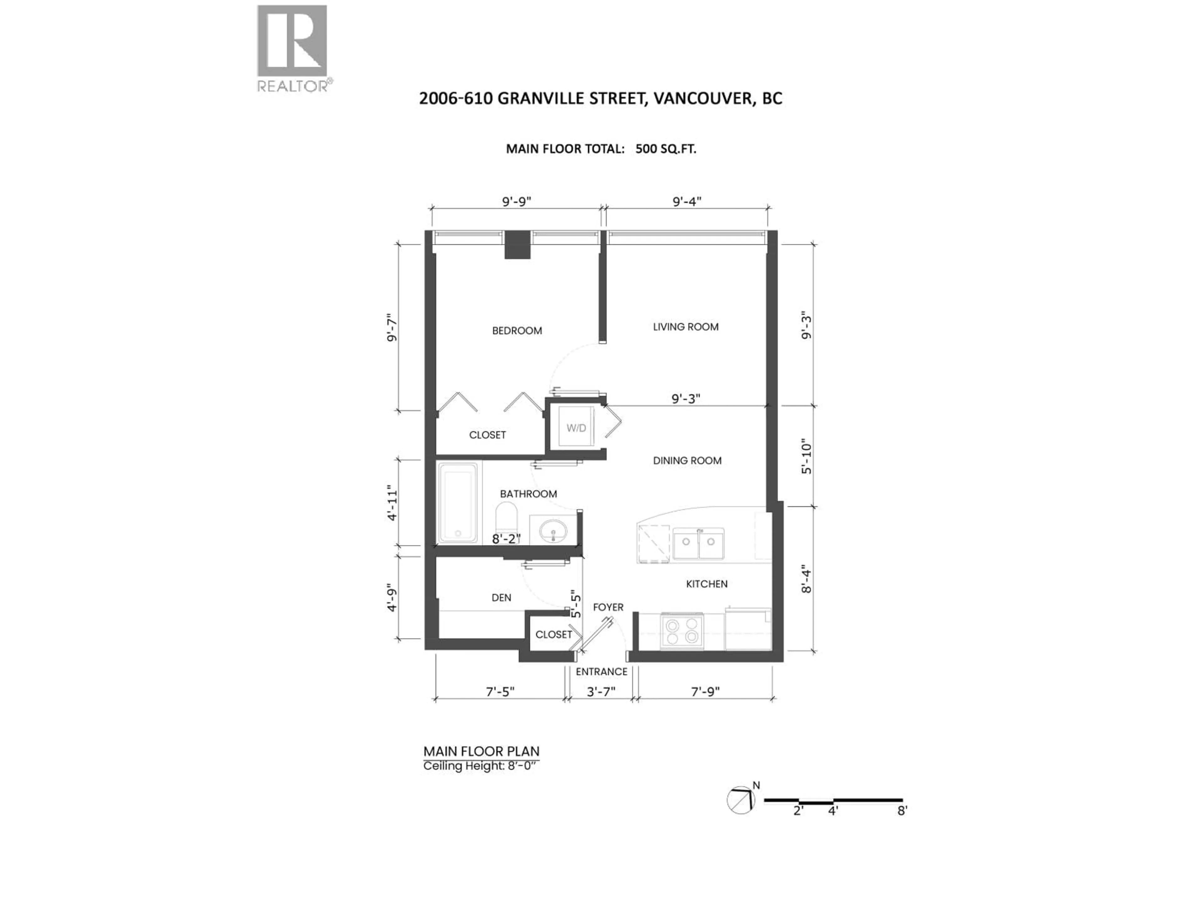 Floor plan for 2006 - 610 GRANVILLE STREET, Vancouver British Columbia V6C3T3