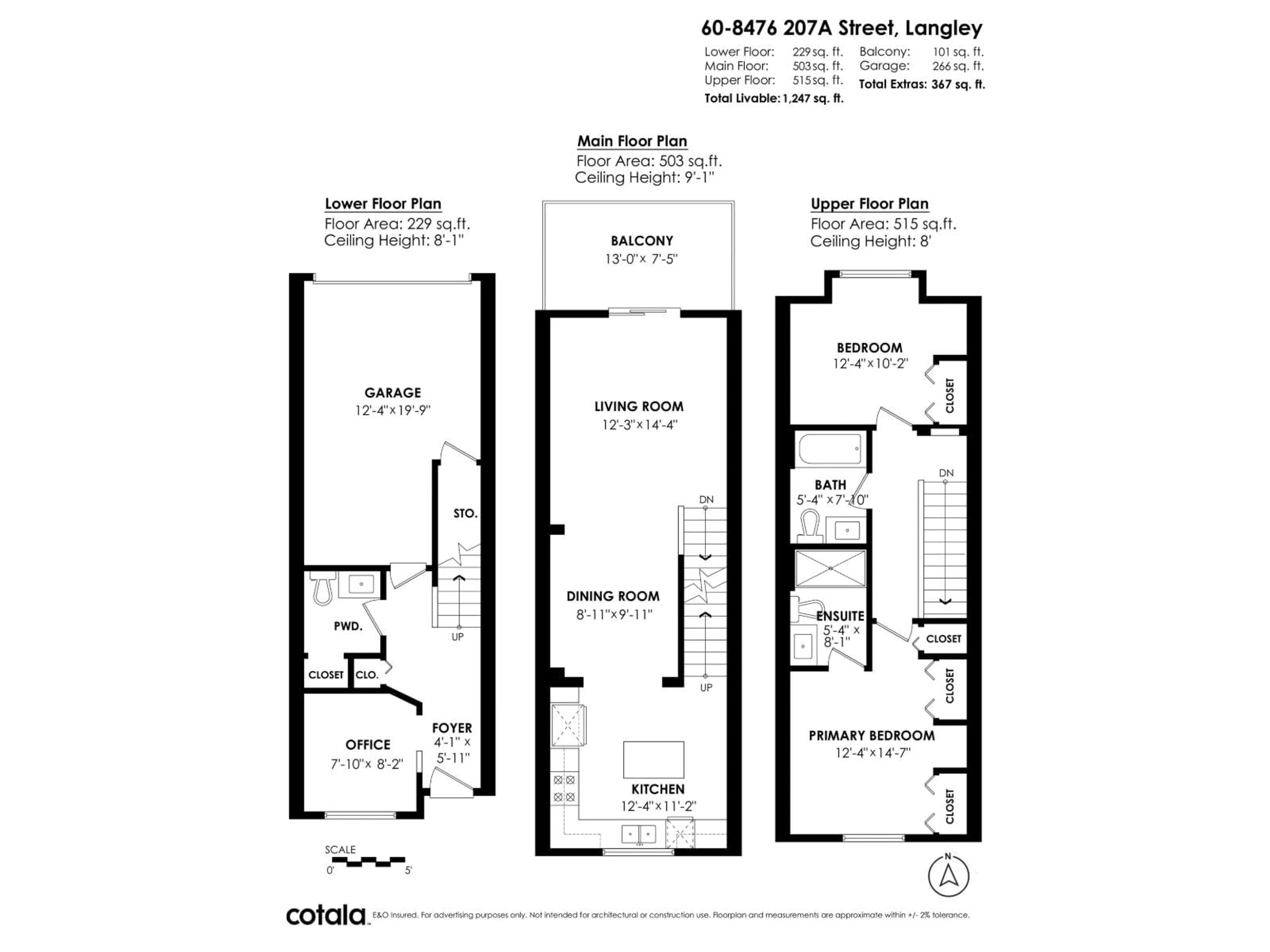 Floor plan for 60 - 8476 207A, Langley British Columbia V2Y0S6
