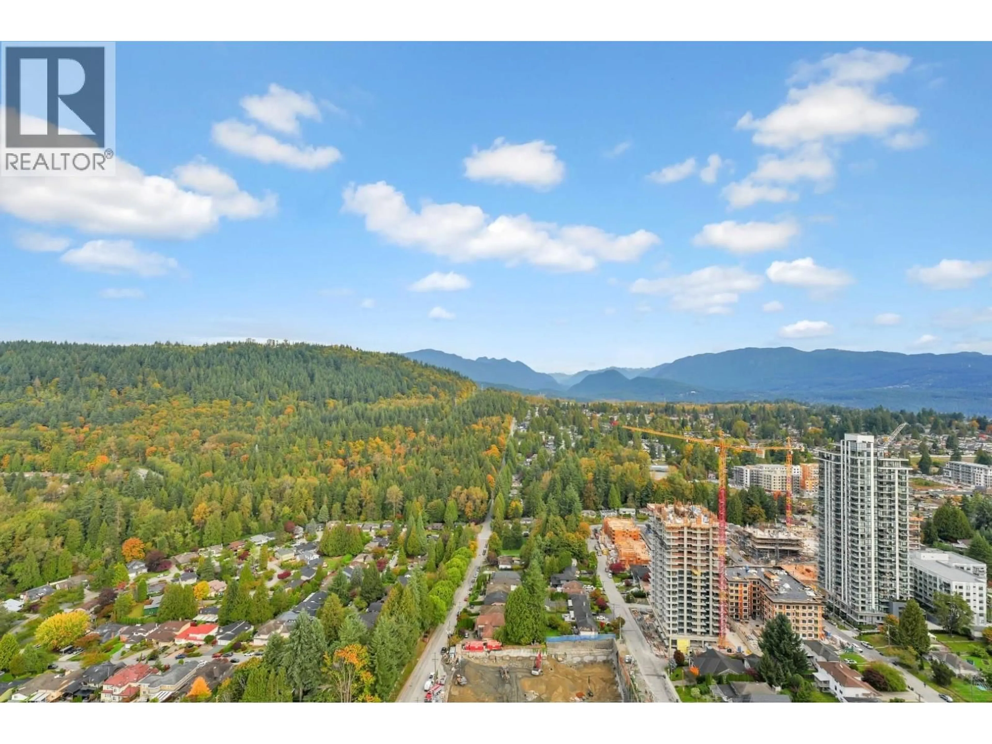A pic from outside/outdoor area/front of a property/back of a property/a pic from drone, mountain view for 3601 - 720 FARROW STREET, Coquitlam British Columbia V3J0P3