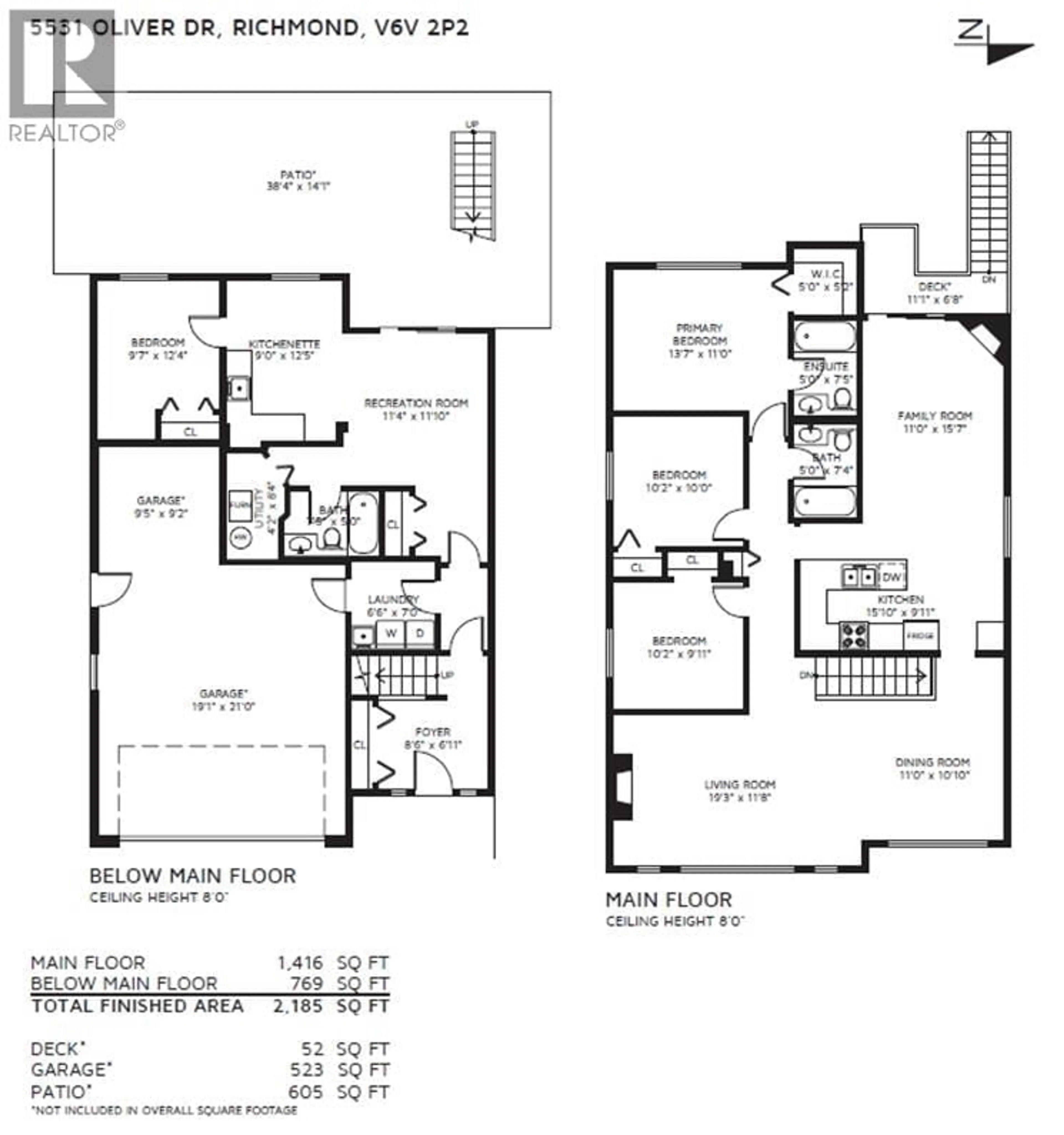 Floor plan for 5531 OLIVER DRIVE, Richmond British Columbia V6V2P2