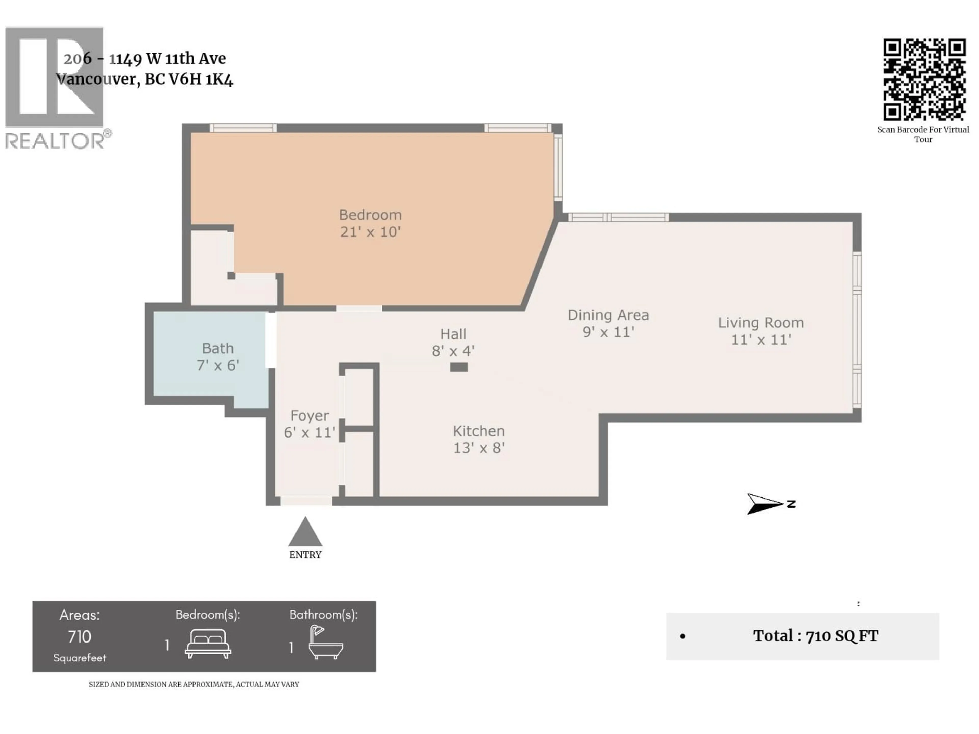 Floor plan for 206 - 1149 11TH AVENUE, Vancouver British Columbia V6H1K4