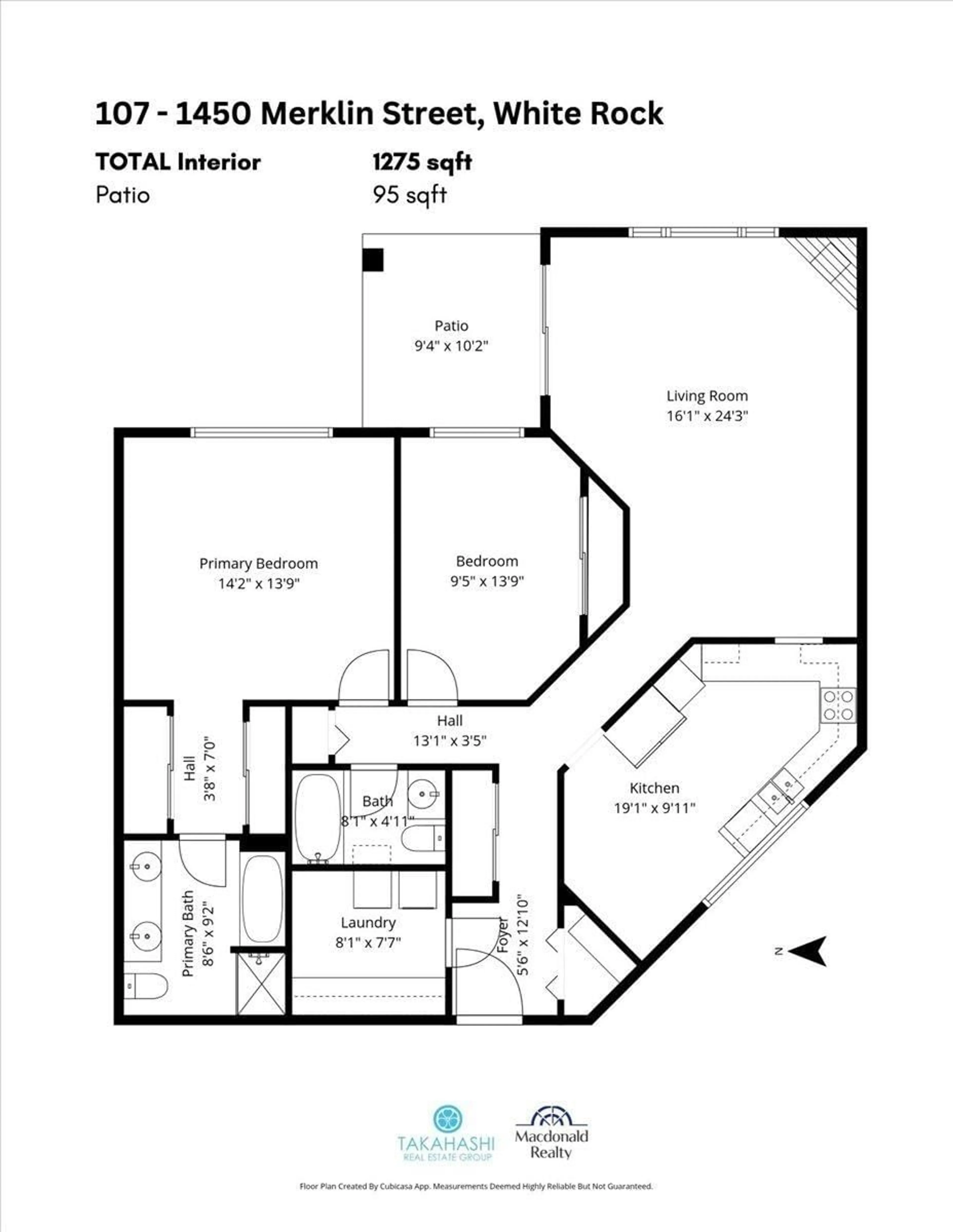 Floor plan for 107 - 1450 MERKLIN, White Rock British Columbia V4B4C3
