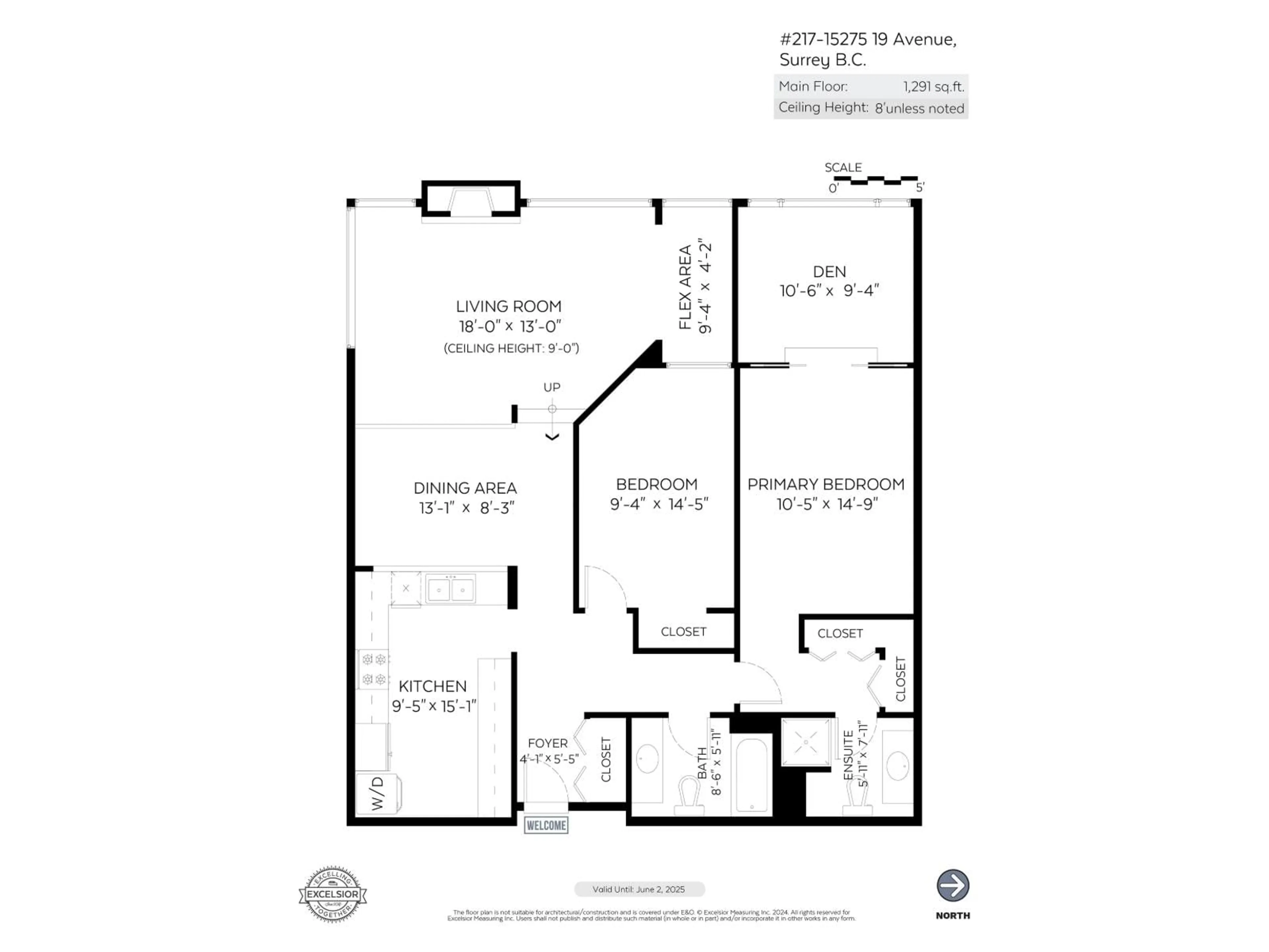Floor plan for 217 - 15275 19, Surrey British Columbia V4A1X6