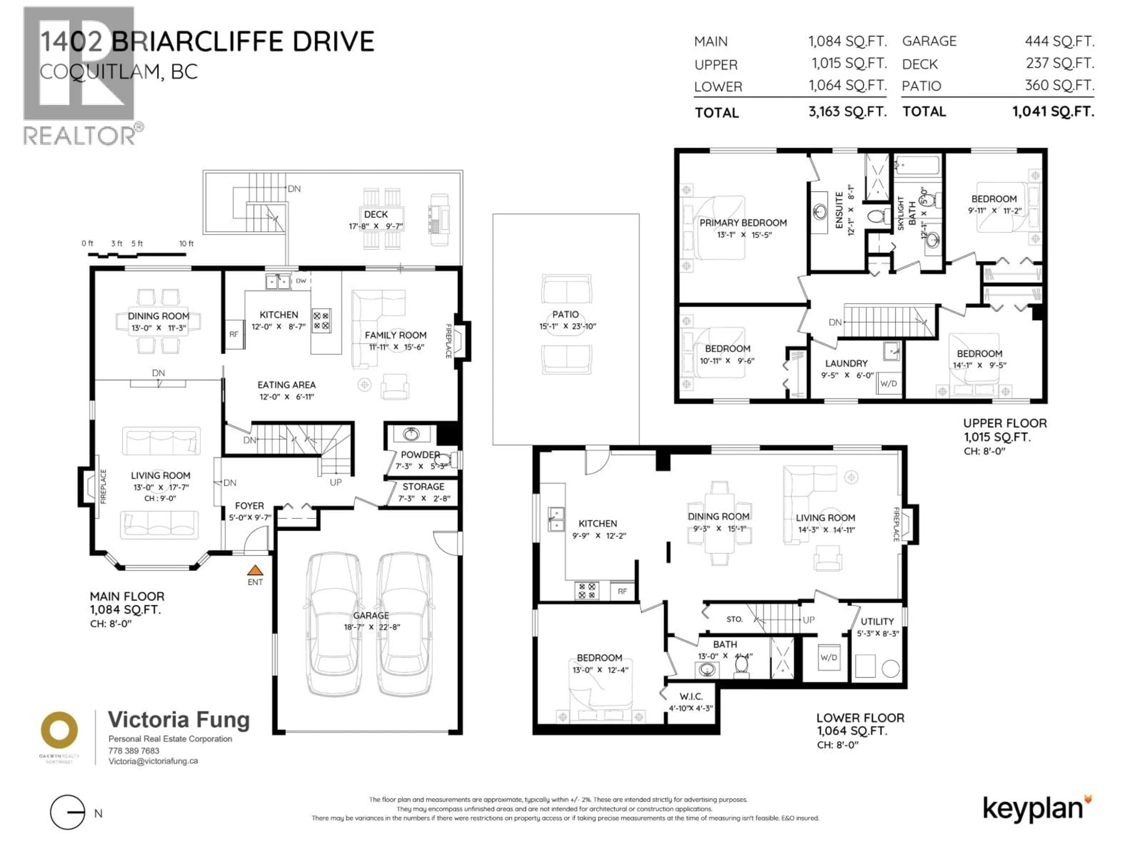 Floor plan for 1402 BRIARCLIFFE DRIVE, Coquitlam British Columbia V3E1Z1