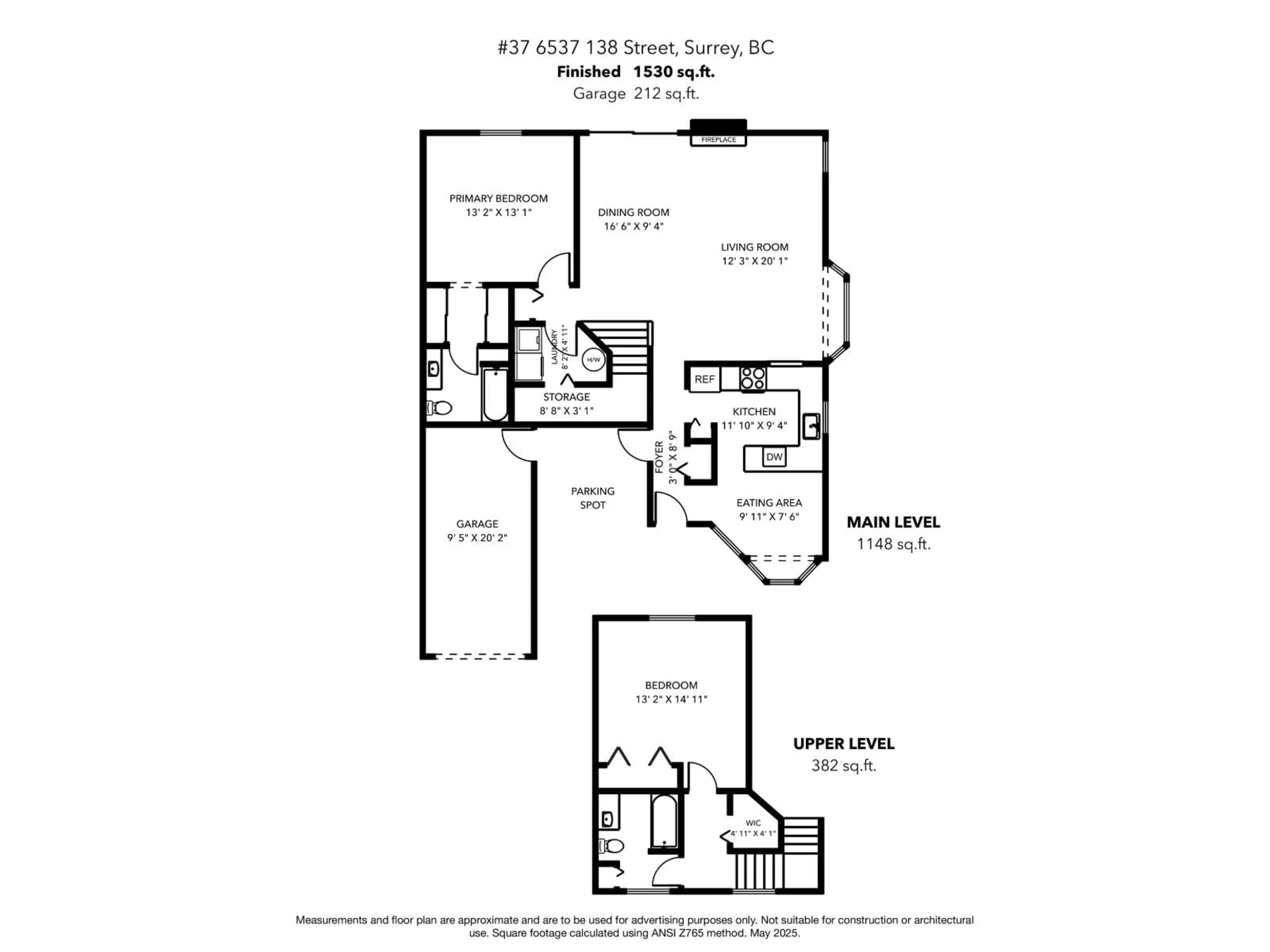 Floor plan for 37 - 6537 138, Surrey British Columbia V3W0C4