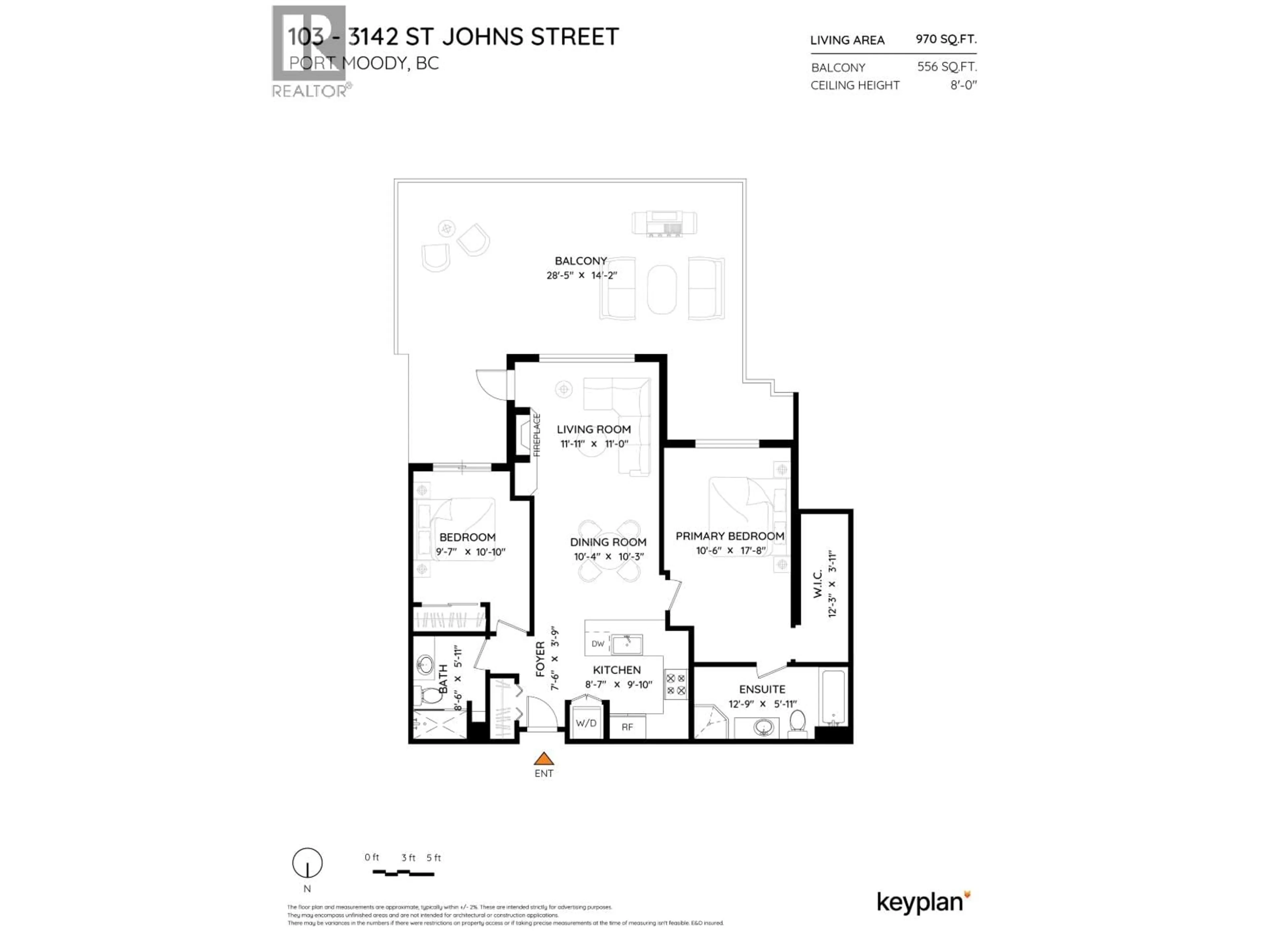 Floor plan for 103 - 3142 ST JOHNS STREET, Port Moody British Columbia V3H5E5