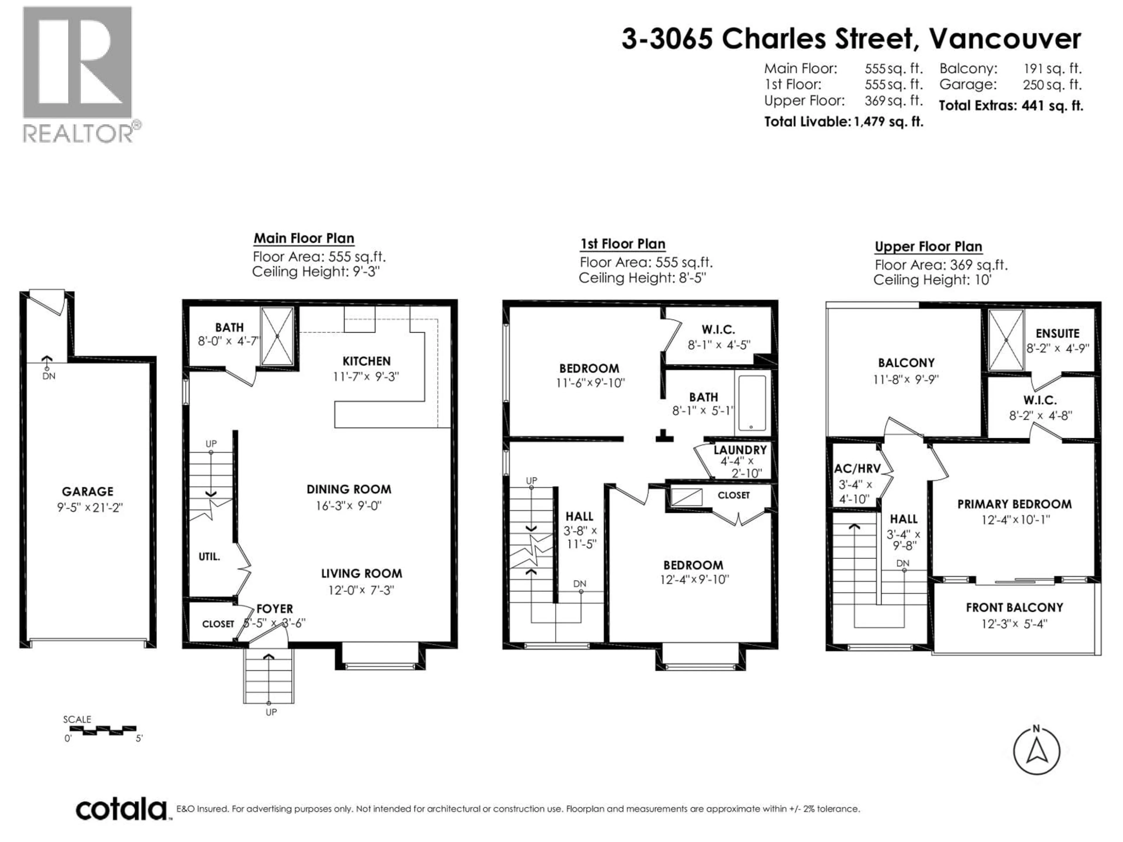 Floor plan for 3 - 3065 CHARLES STREET, Vancouver British Columbia V5K3B6