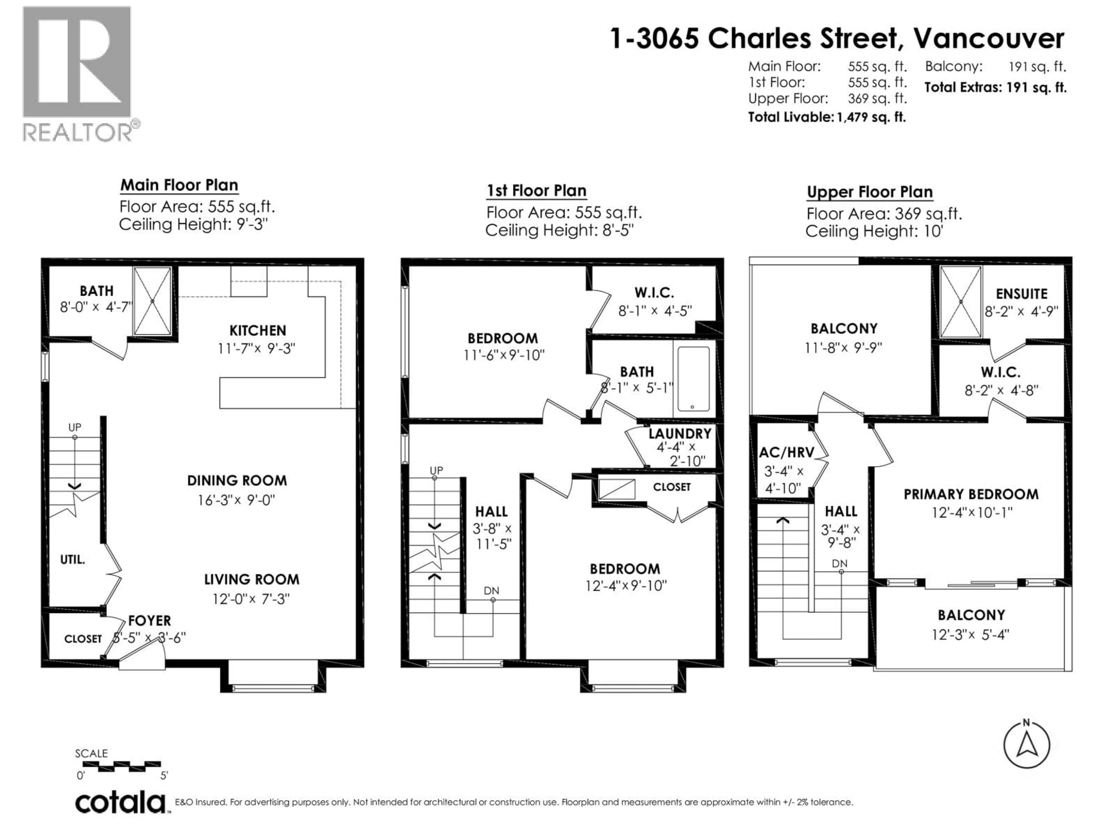Floor plan for 1 - 3065 CHARLES STREET, Vancouver British Columbia V5K3B6