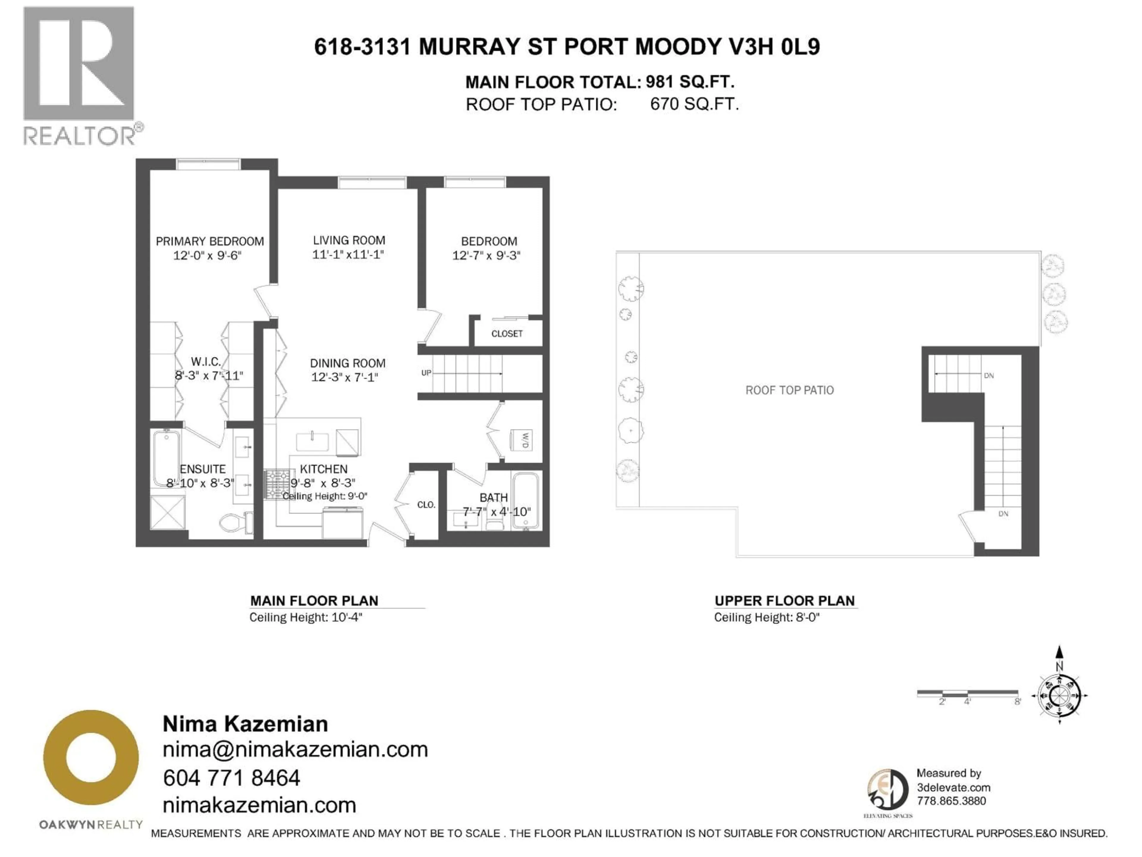 Floor plan for 618 - 3131 MURRAY STREET, Port Moody British Columbia V3H0L9