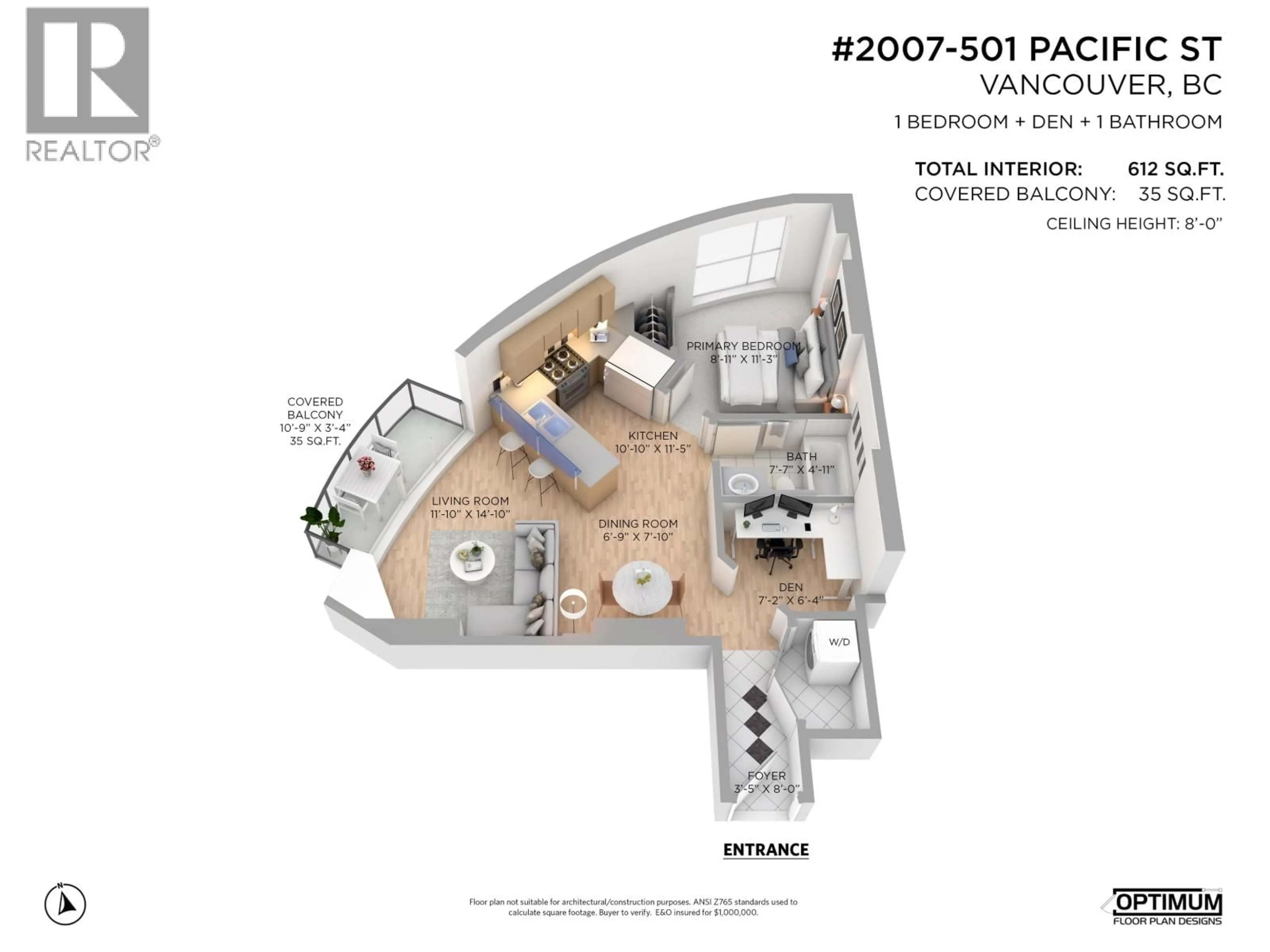 Floor plan for 2007 - 501 PACIFIC STREET, Vancouver British Columbia V6Z2X6