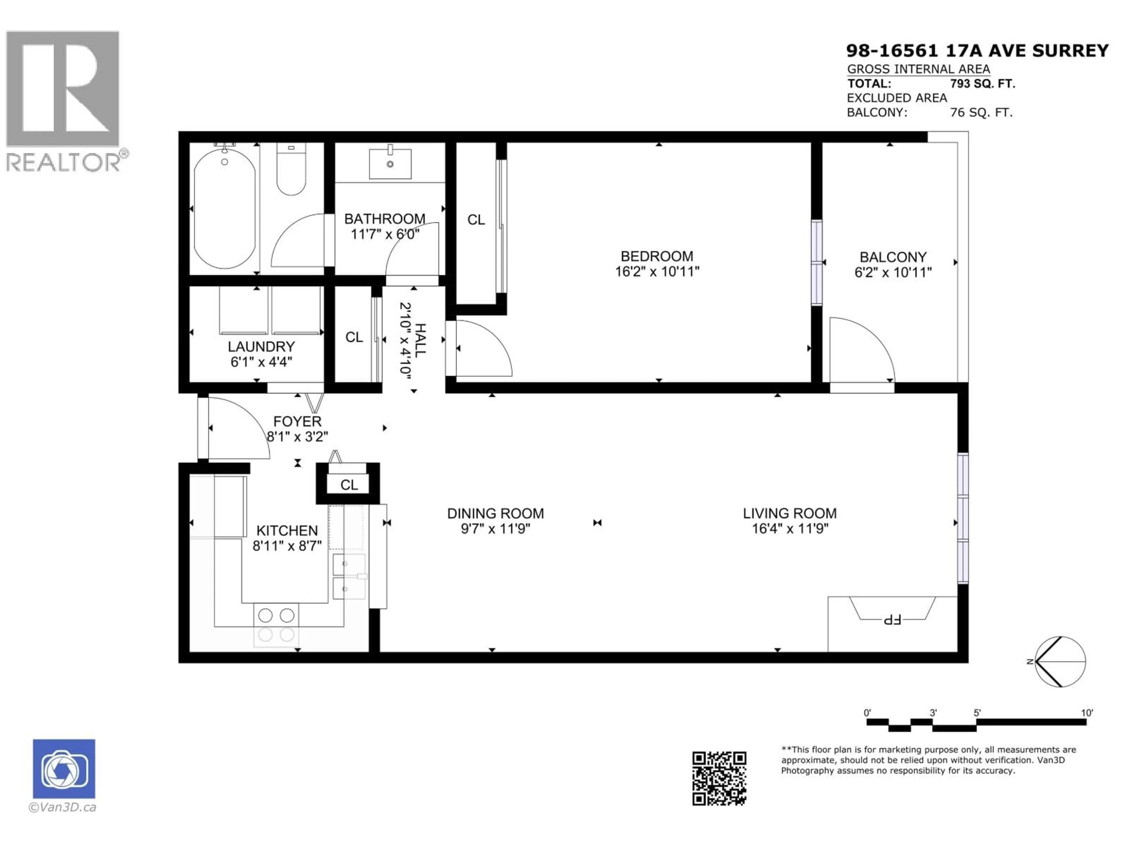 Floor plan for 310 - 7580 MINORU BOULEVARD, Richmond British Columbia V6Y1Z5